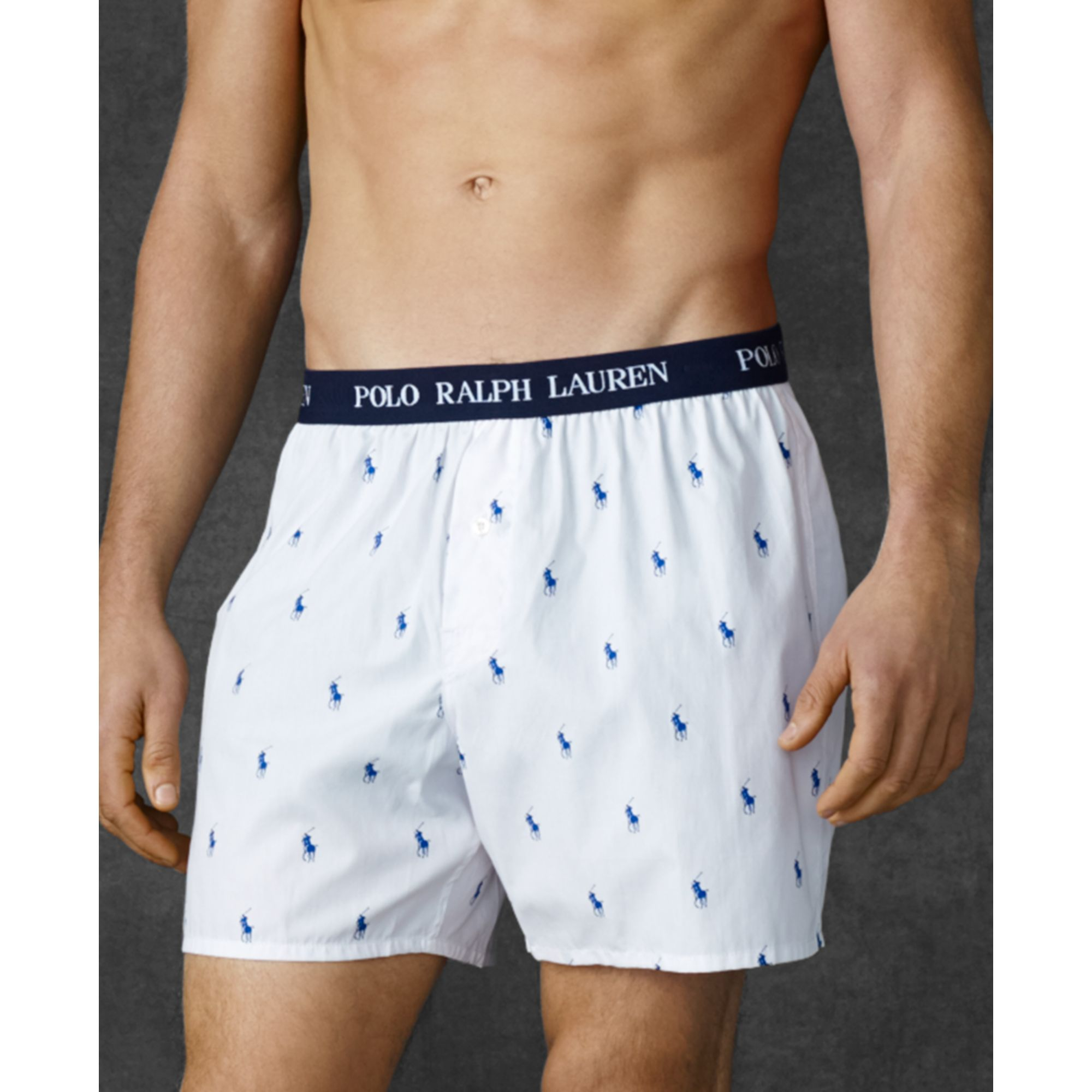 Lyst Ralph Lauren Polo Player Woven Boxers In White For Men 