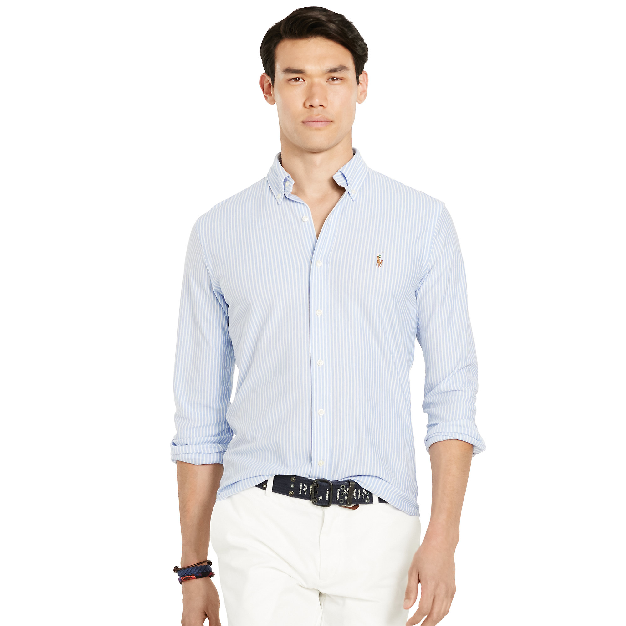 polo ralph lauren oxford shirt in slim fit blue