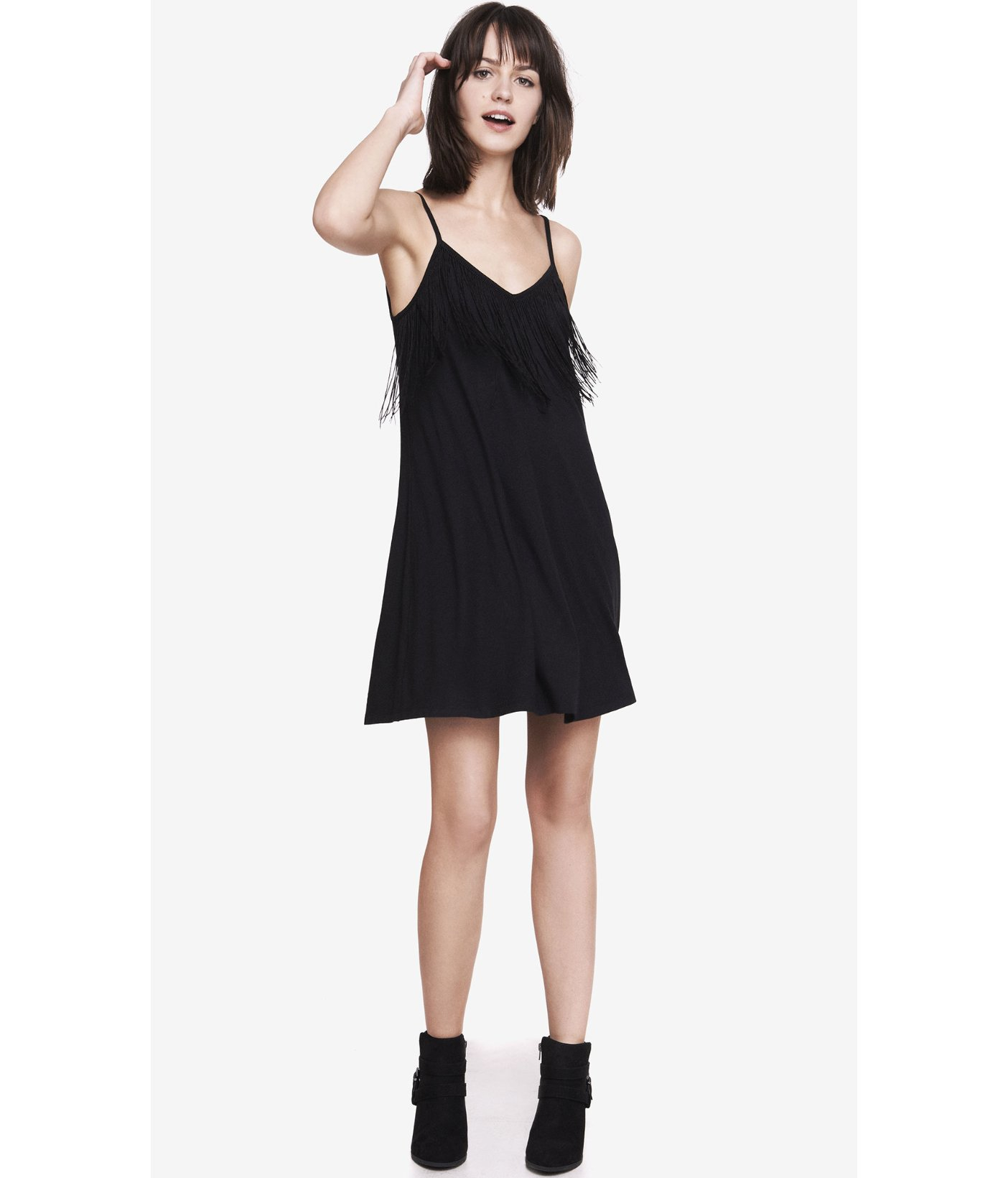 Black trapeze dress