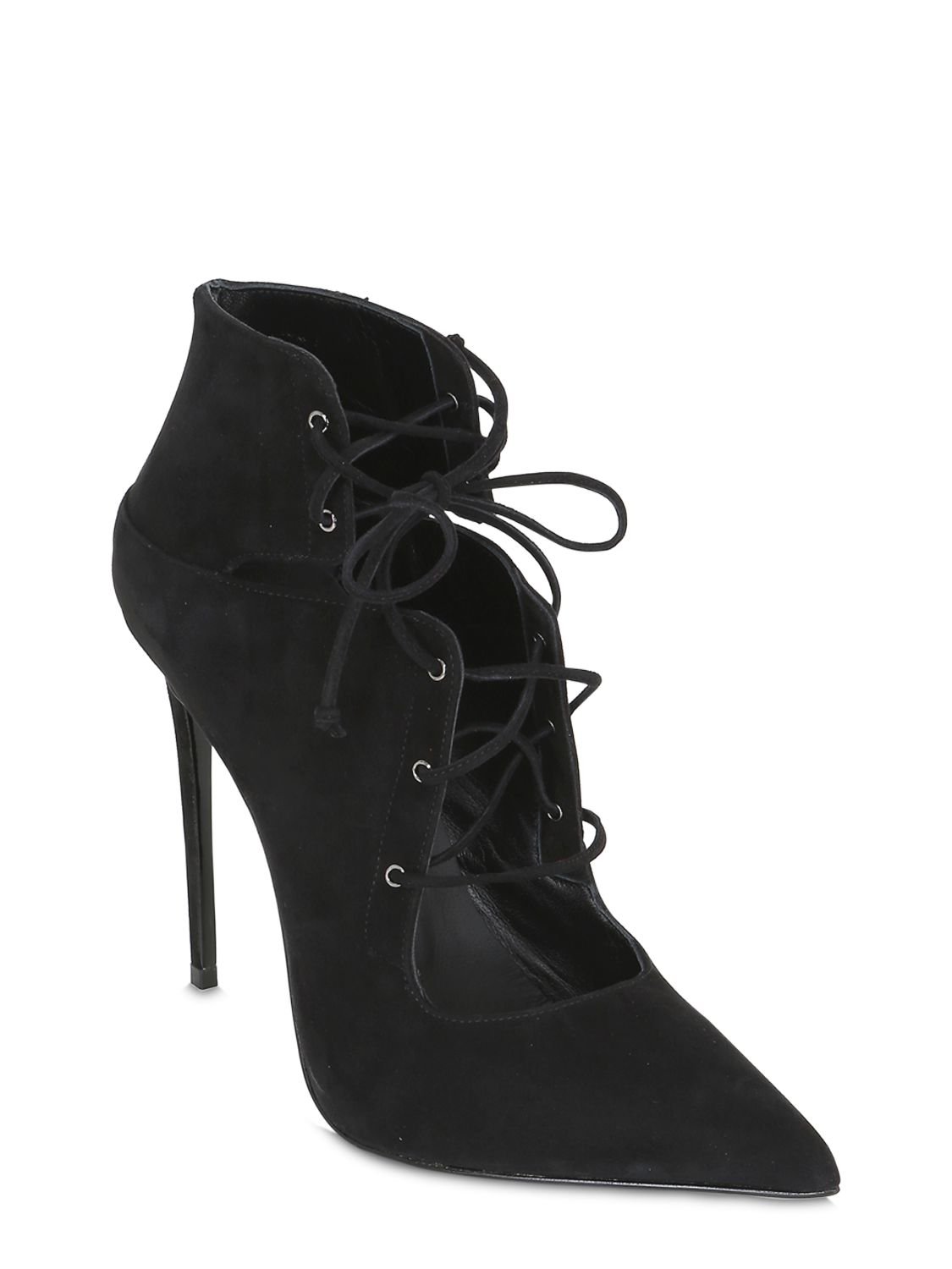 black lace up suede shoes