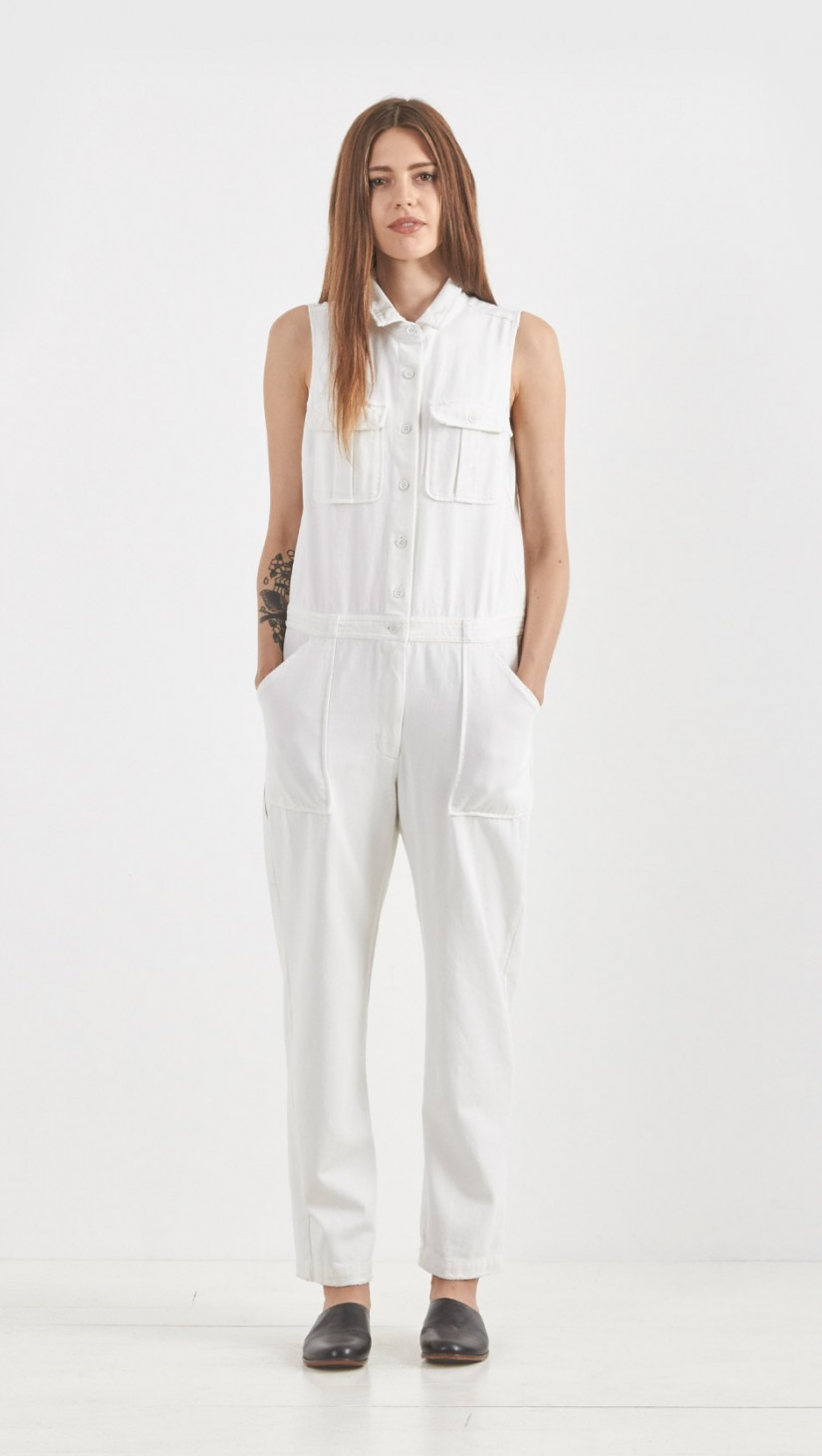 white cotton jumpsuit