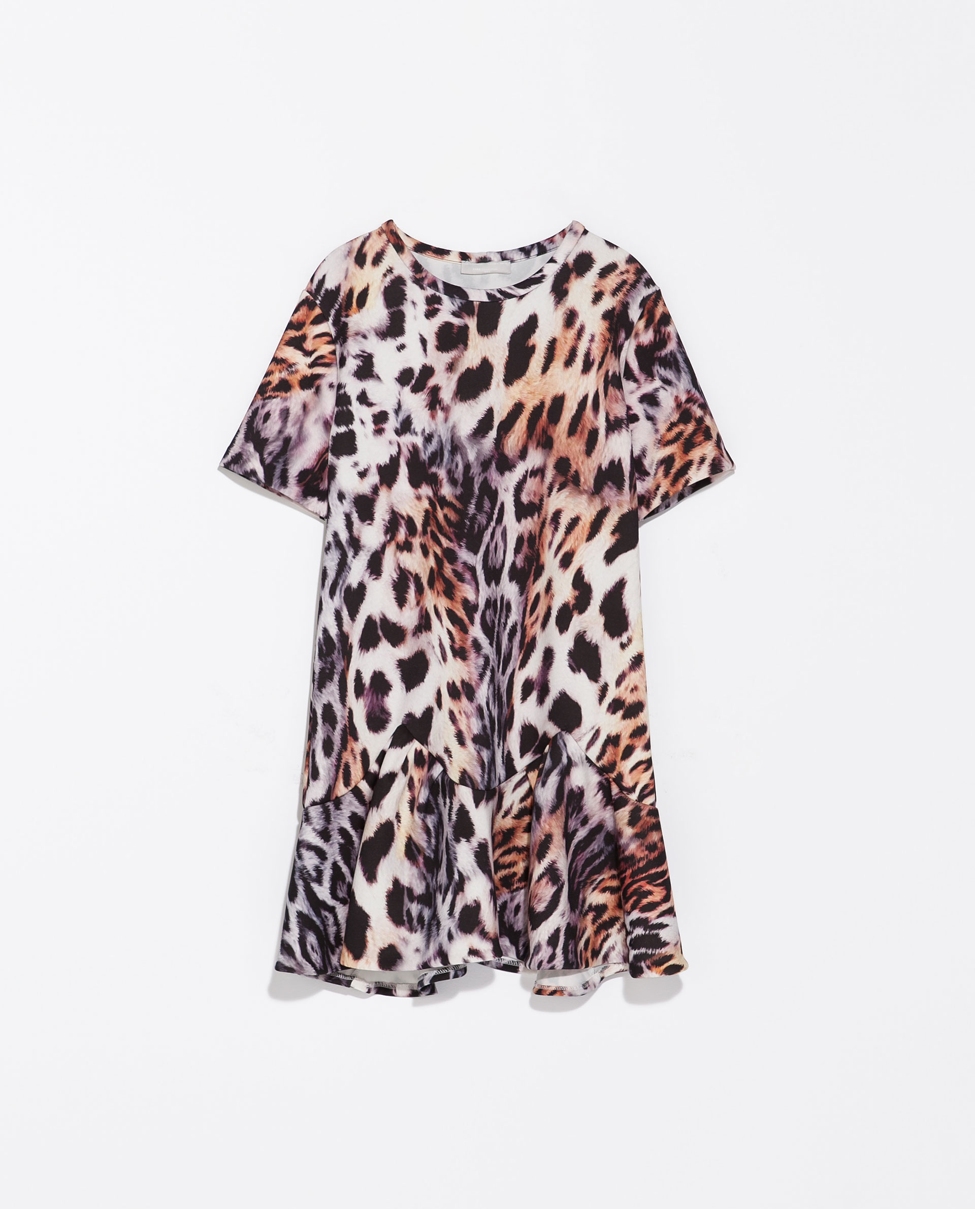 Zara Printed Dress in Brown Lyst