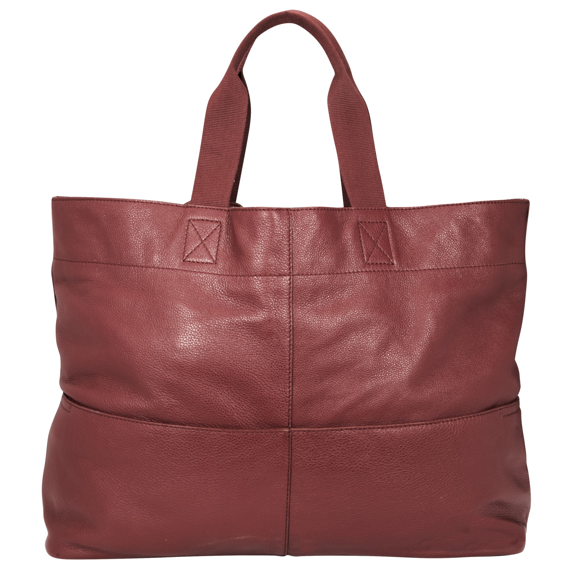 John Lewis Bronte Oversized Leather Tote Bag in Purple (oxblood) | Lyst
