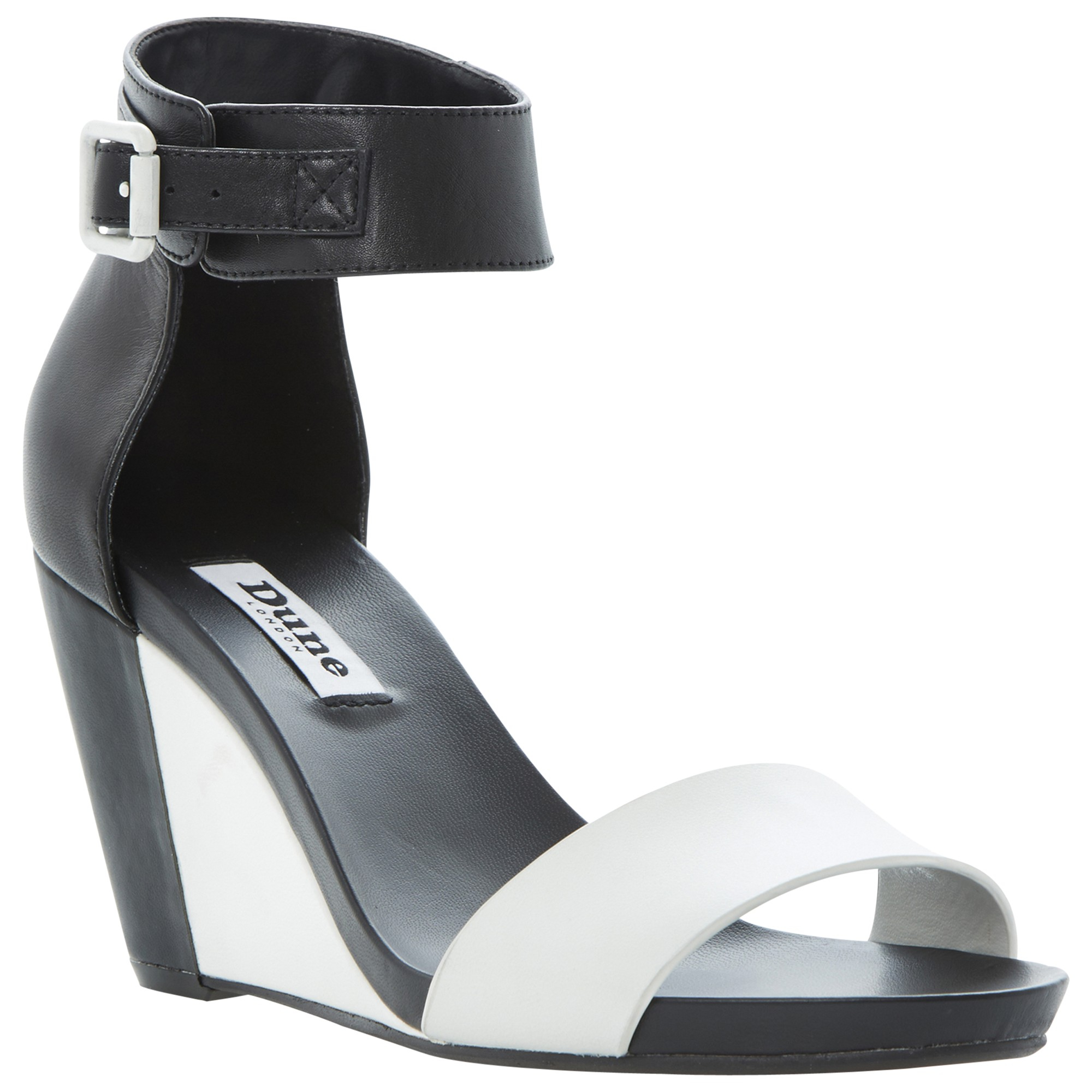 Black Sandals: Black And White Wedge Sandals