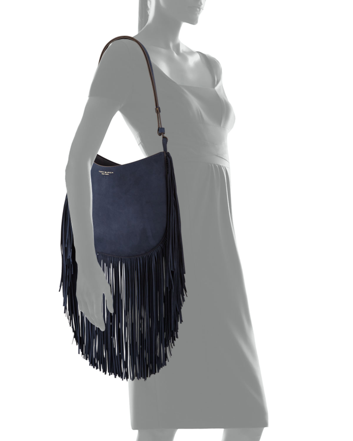 suede fringe hobo bag