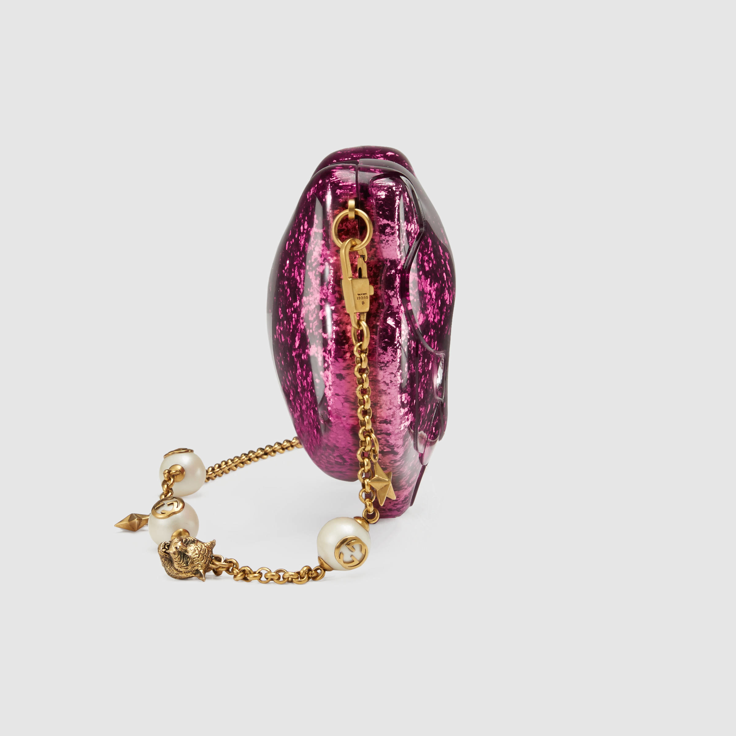 Gucci Glitter Plexiglass Cat Clutch in Pink Lyst