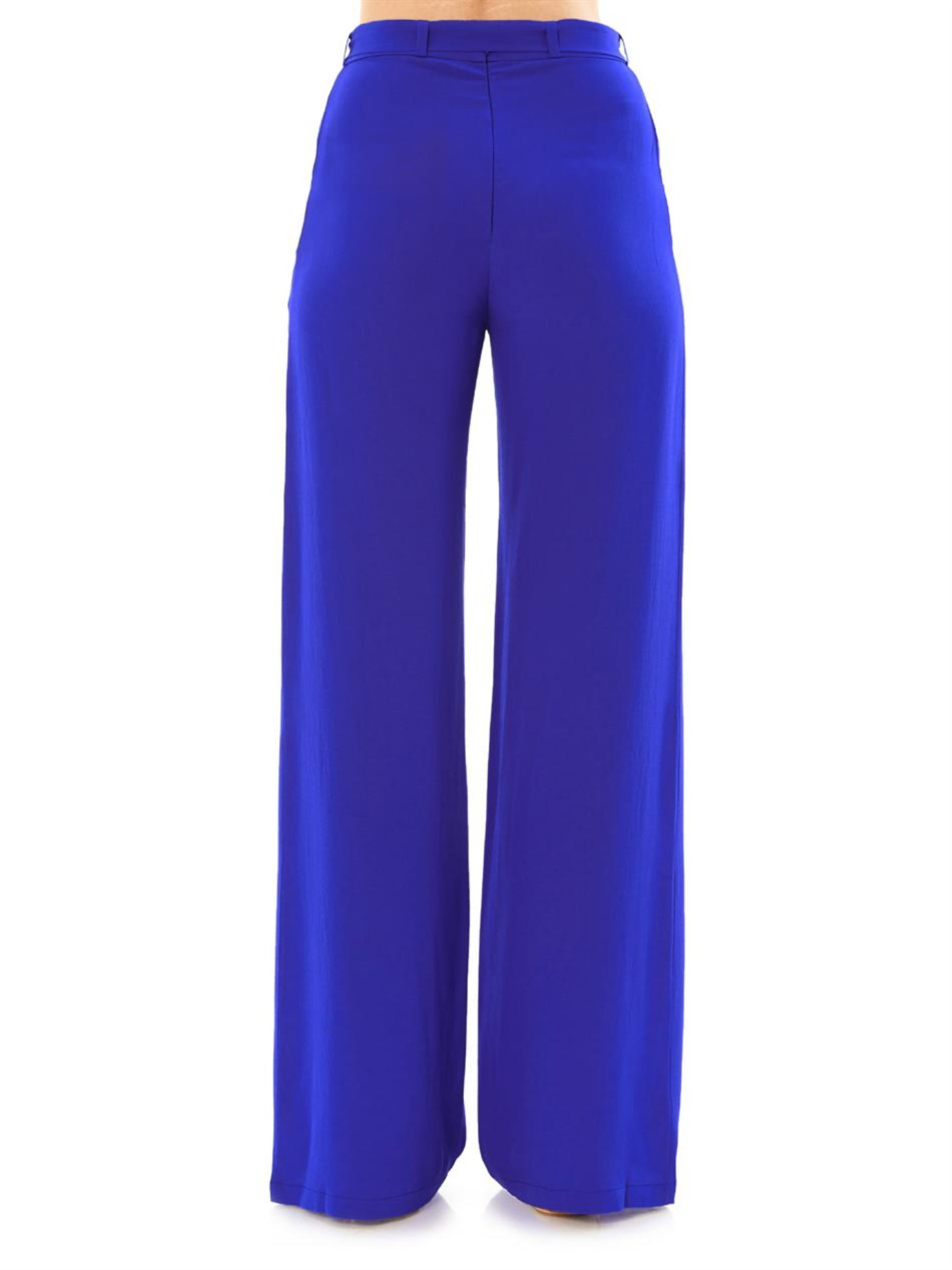 Lyst - Saloni Loretta Wide-leg Trousers in Blue