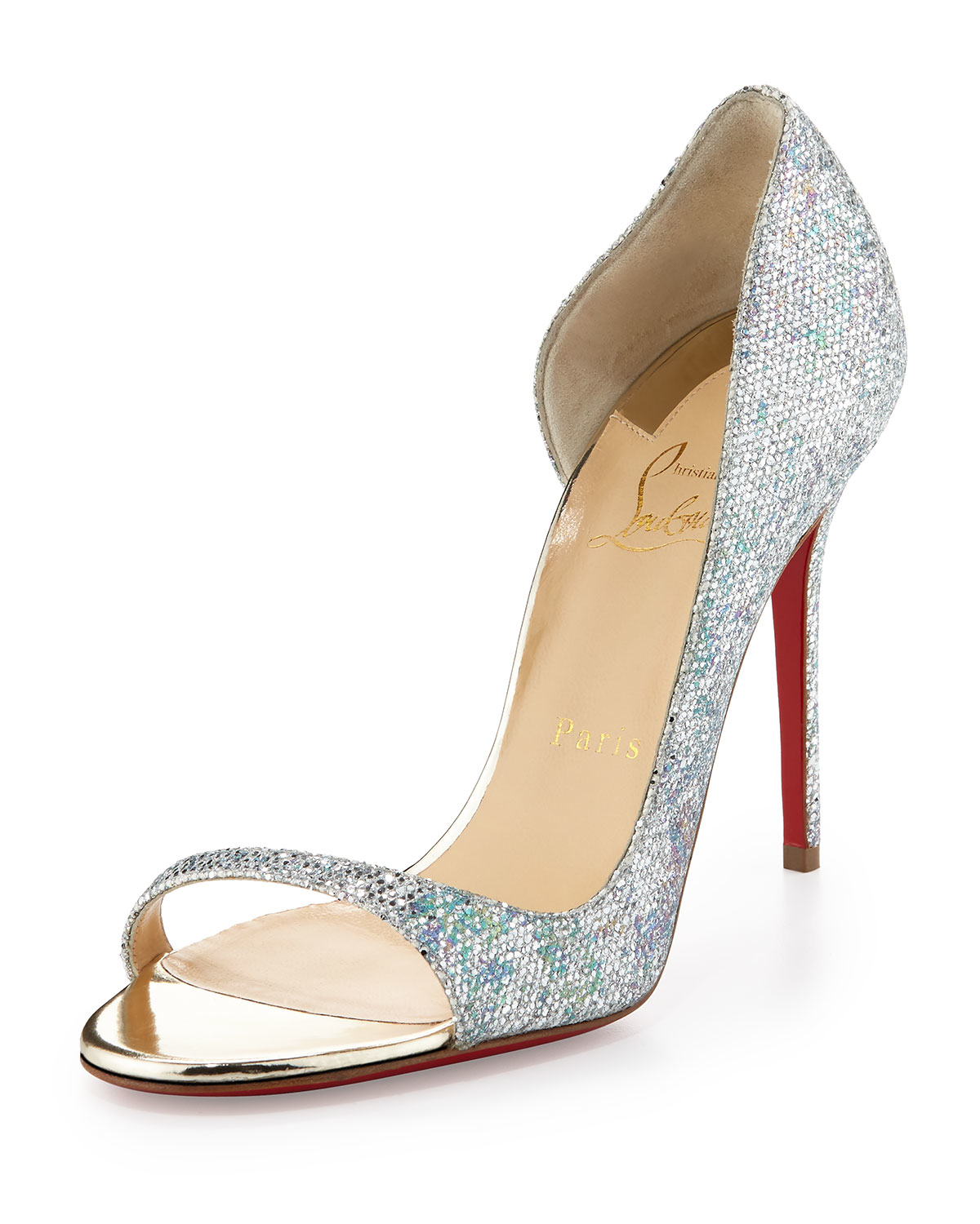 Christian louboutin Toboggan Glitter 100mm Red Sole Pump in ...