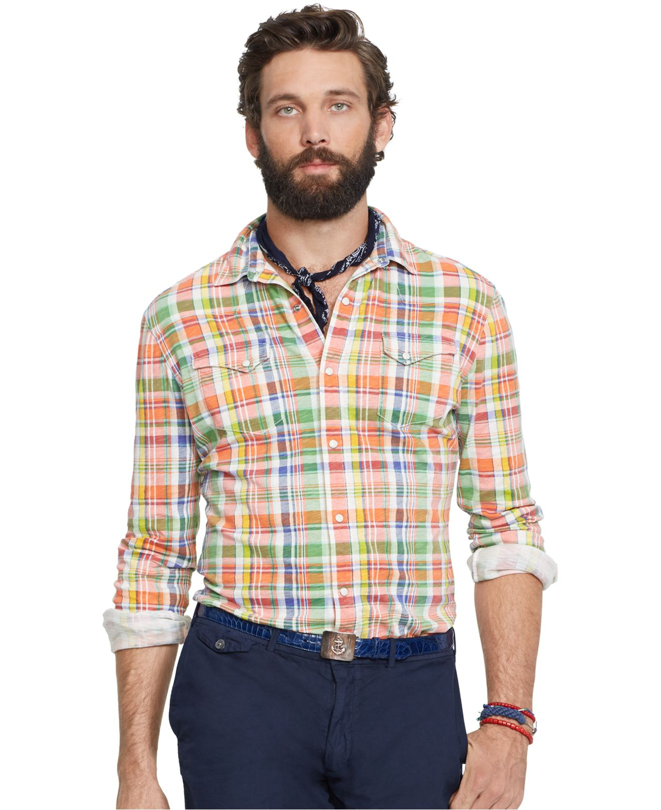 Polo ralph lauren Plaid Jersey Western Shirt in Multicolor for Men ...