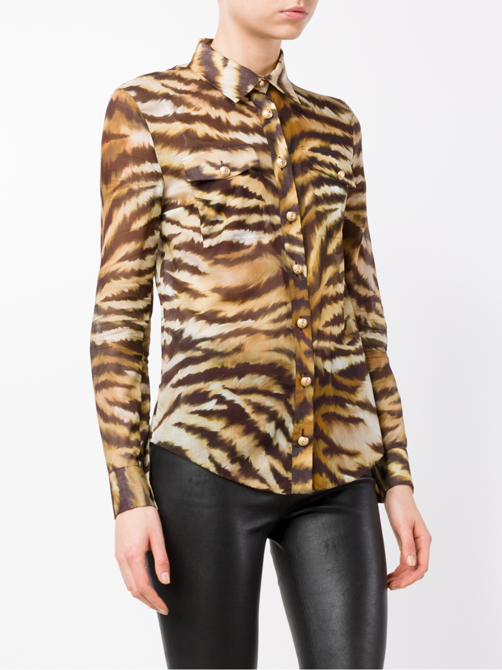 shiny tiger print shirt