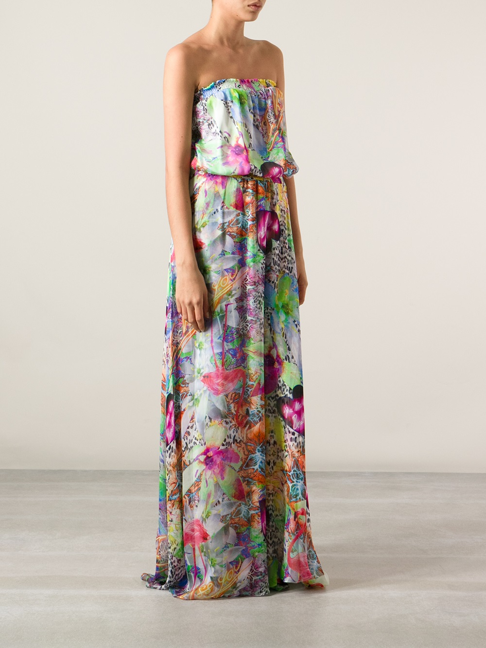 Lyst - Philipp plein Floral Print Maxi Dress