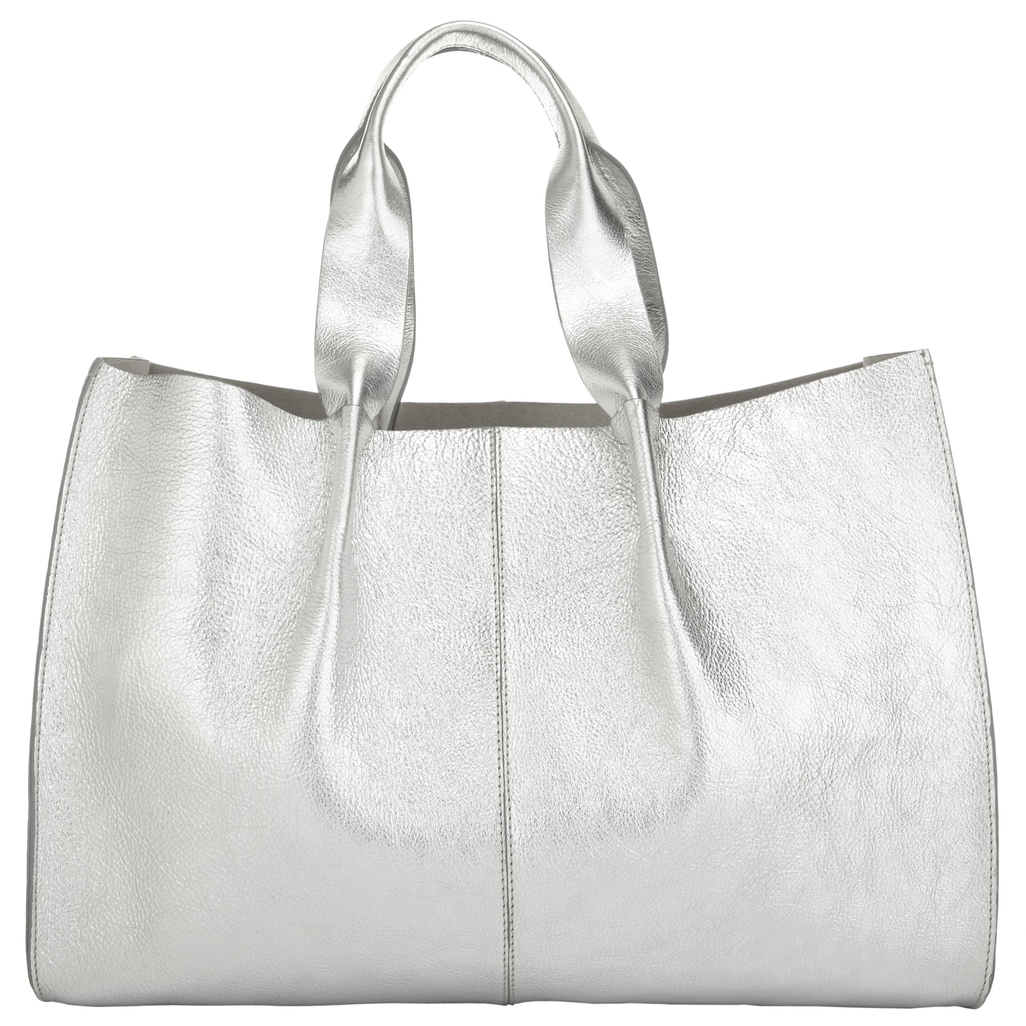 John Lewis Thora Raw Edge Leather Tote Bag In Metallic Lyst Gallery