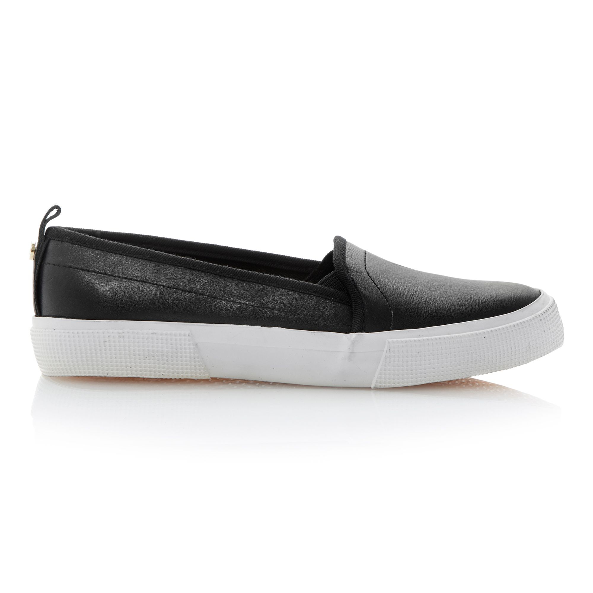Dune Lamarr Leather Flat Almond Toe Sports Shoes in Black (Black ...