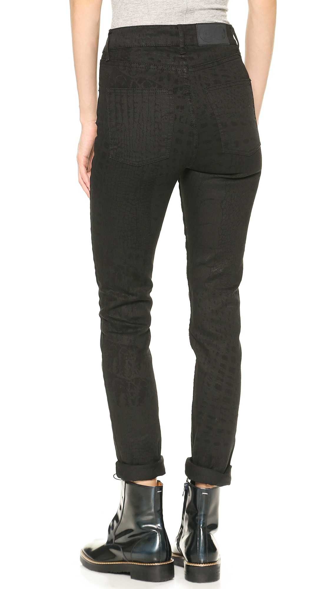 Lyst Cheap Monday Second Skin Croc Jeans Black In Black