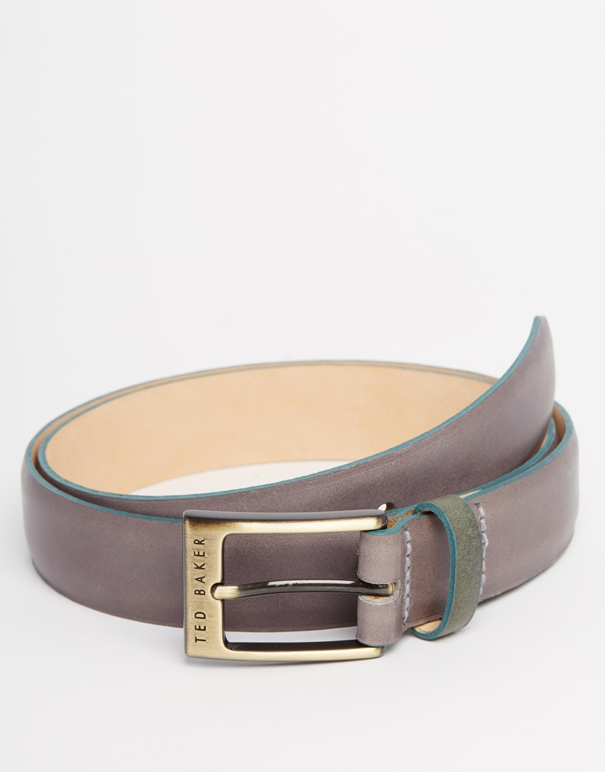 Ted baker Leather Belt in Gray for Men | Lyst