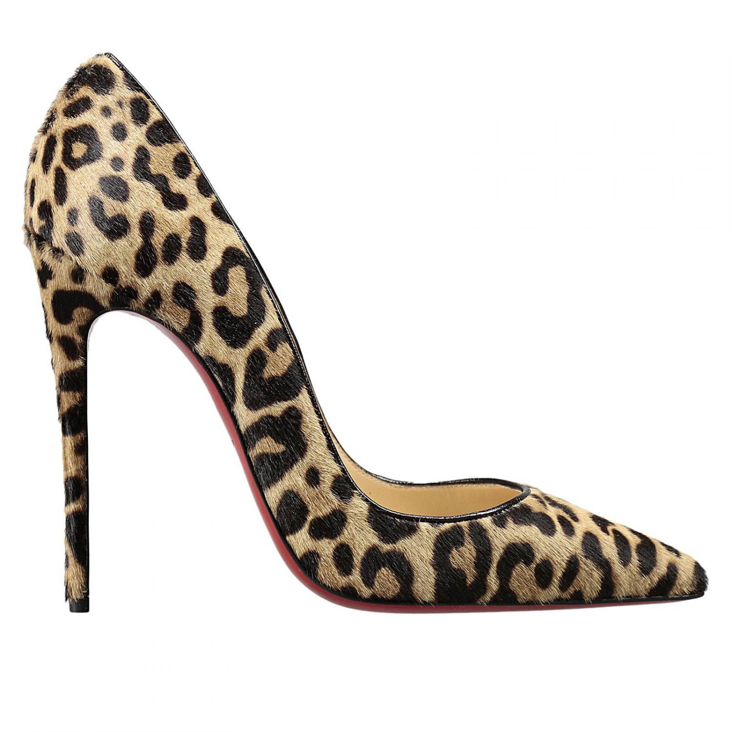 christian louboutin pointed-toe pumps Tan and brown ponyhair ...  