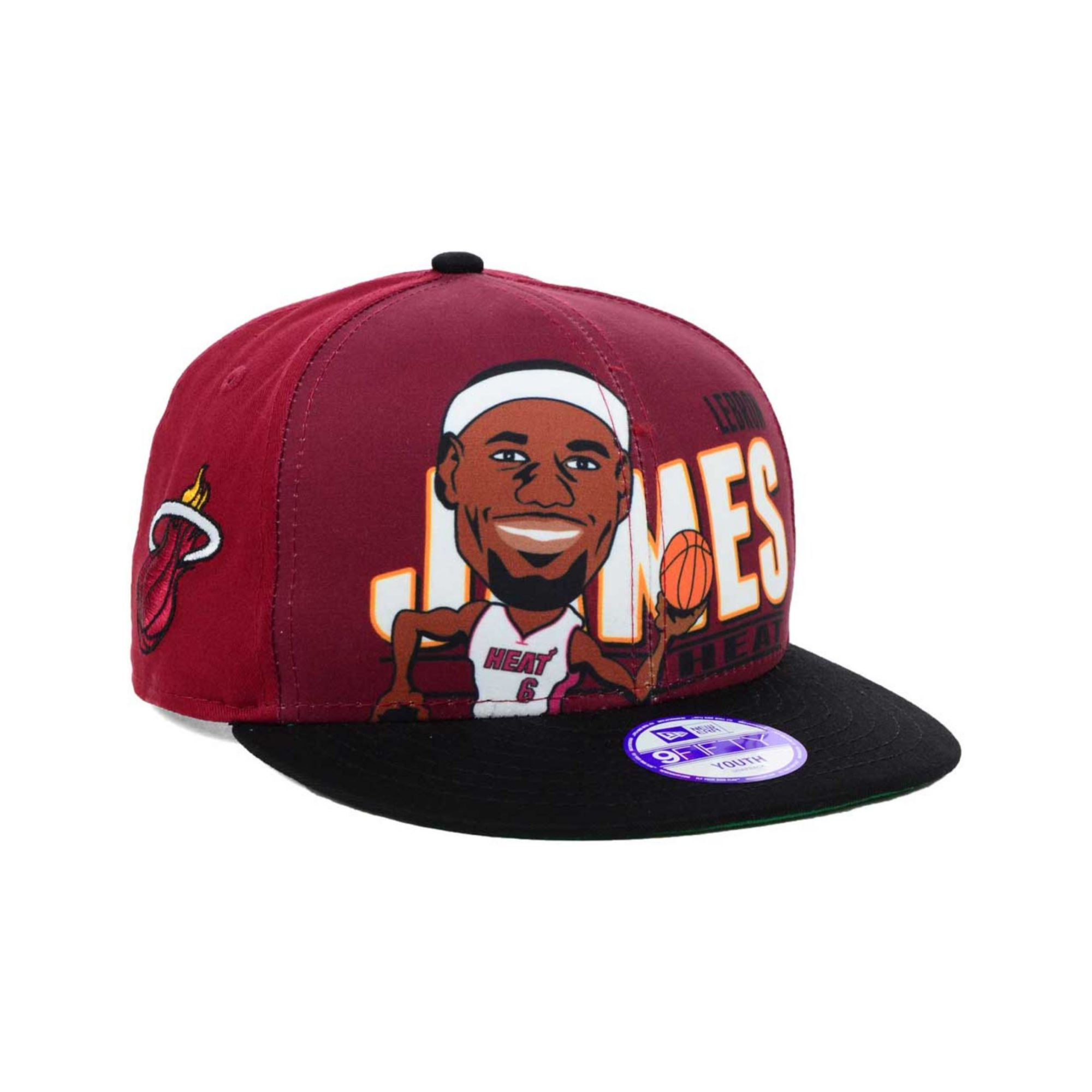 New Era Kids' Lebron James Miami Heat Player 9Fifty Snapback Cap in Red ...