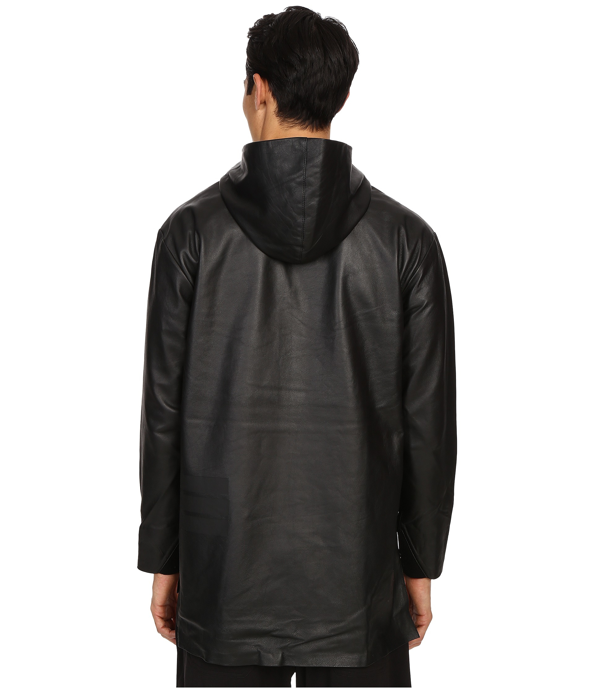 Y-3 Leather Hoodie in Black for Men | Lyst