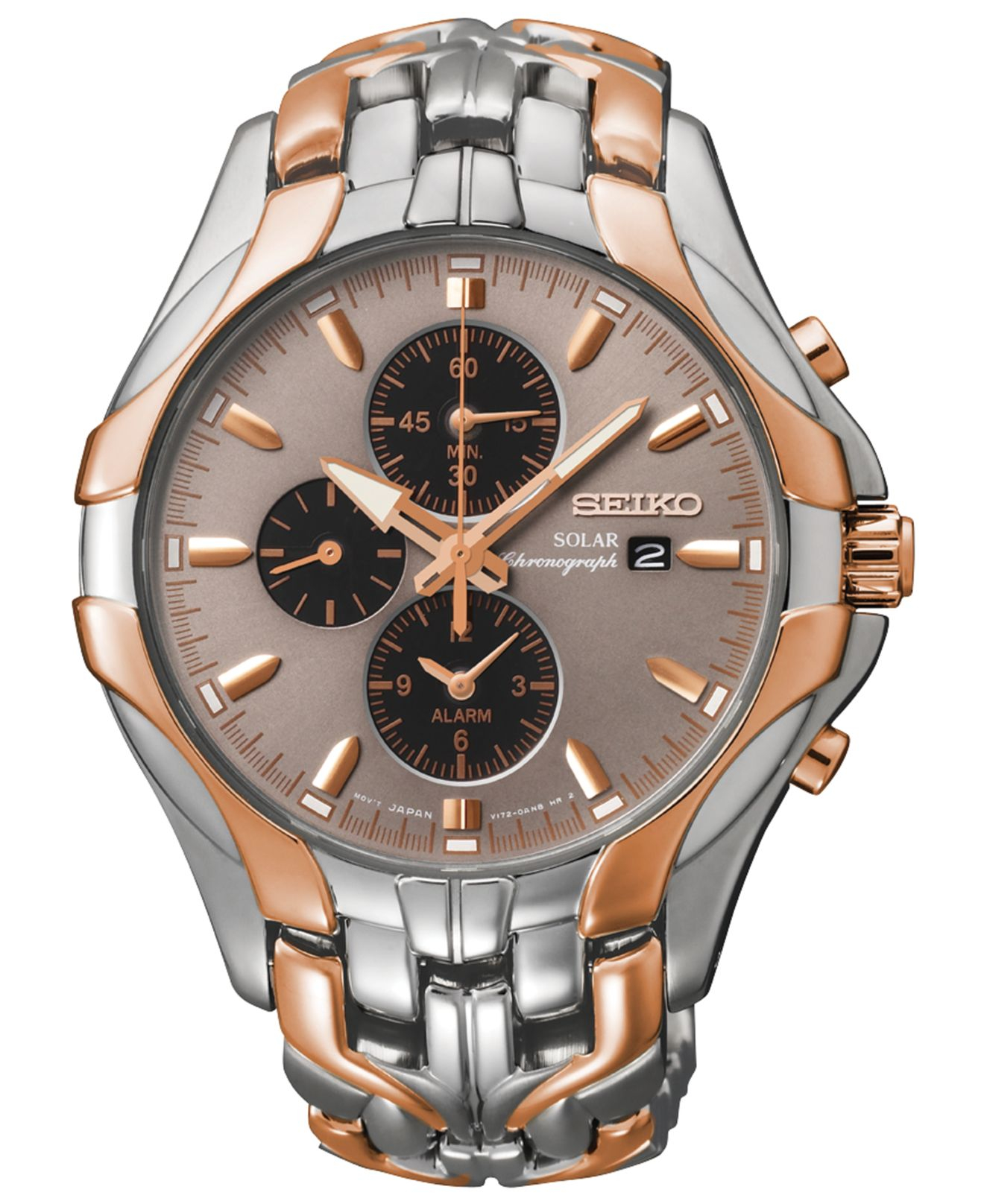 Seiko Men's Chronograph Solar Two-tone Stainless Steel Bracelet Watch ...