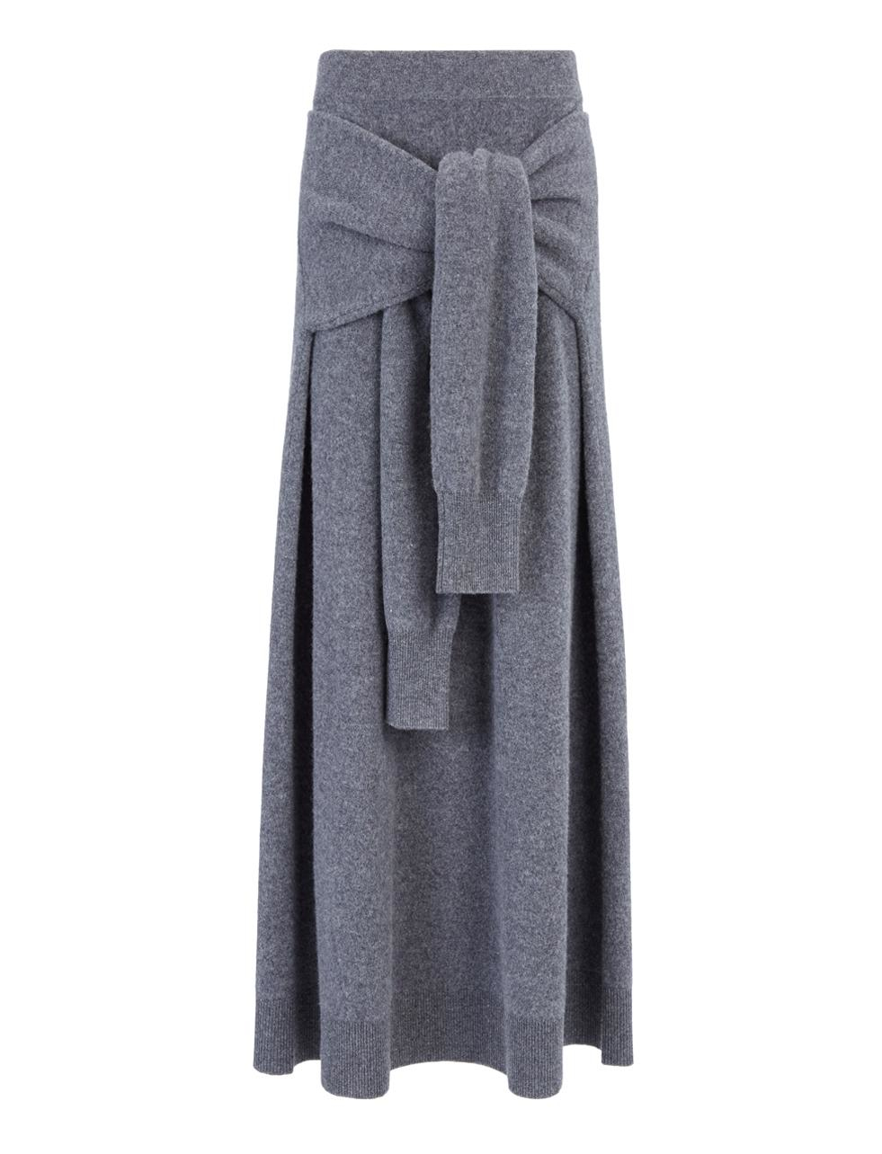 Joseph Soft Wool Knot Skirt in Gray | Lyst