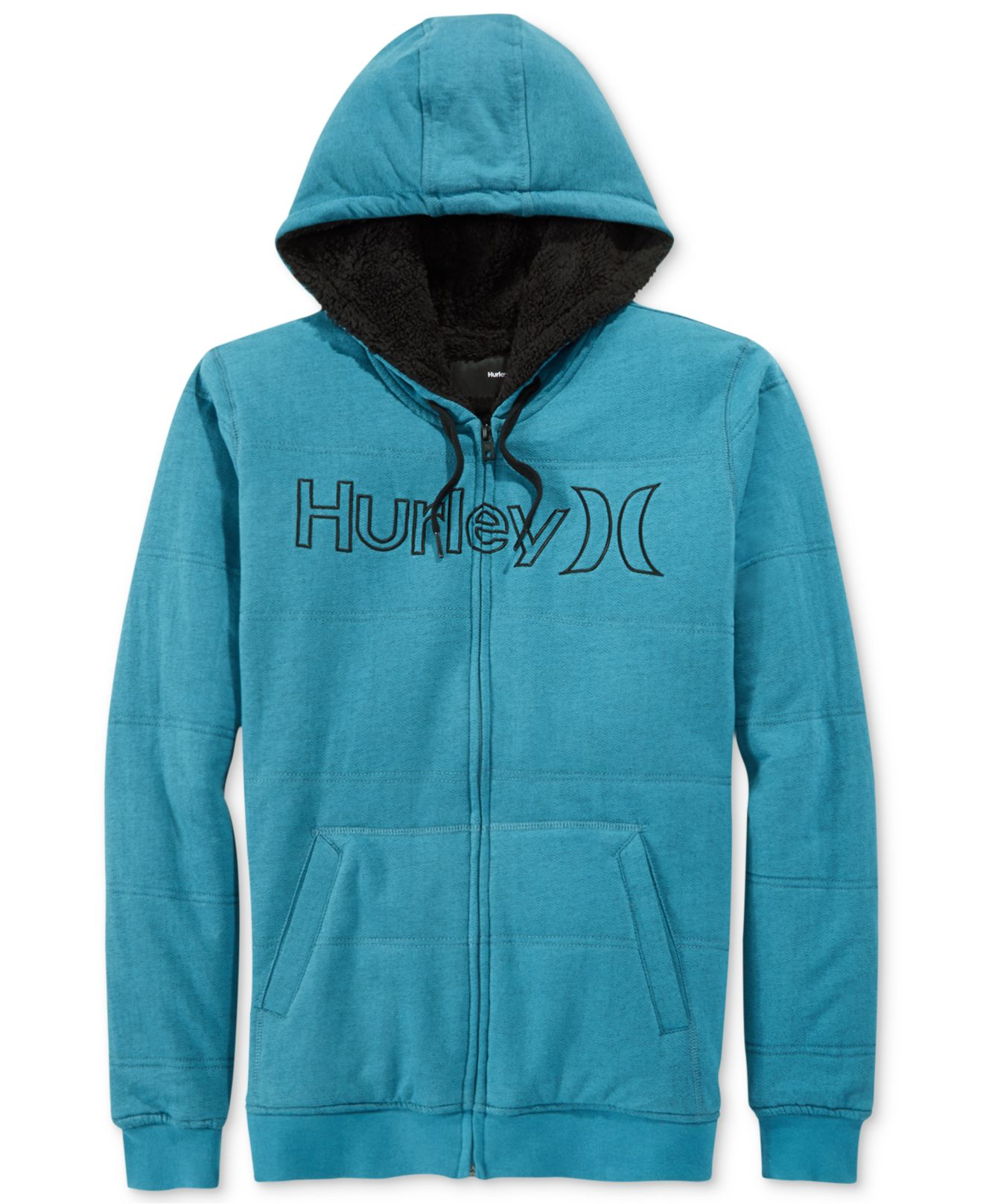 Hurley One & Only Sherpa-Lined Fleece Hoodie in Blue for Men | Lyst