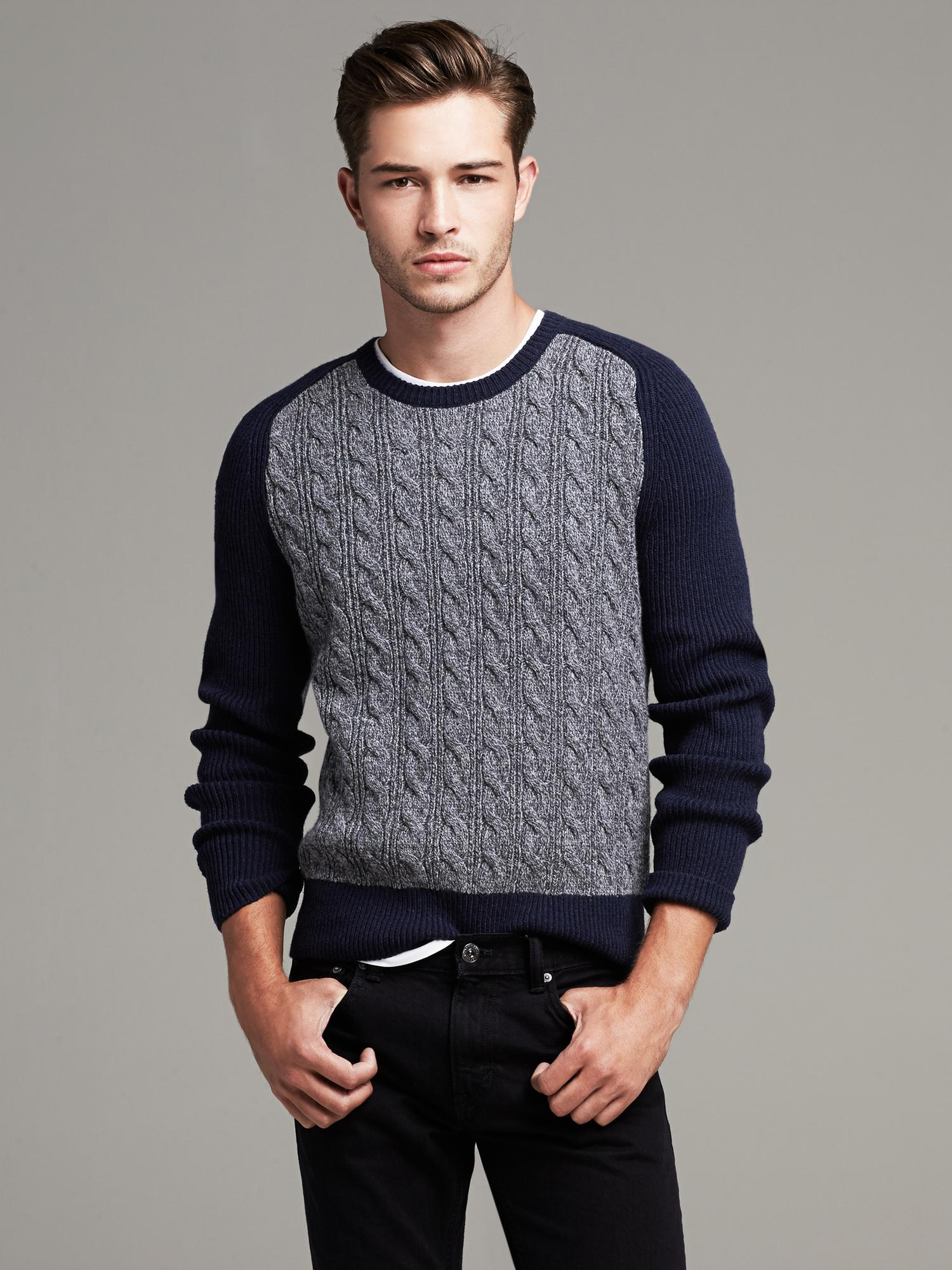Banana republic Marled Cable-knit Turtleneck in Gray for Men (Dark ...