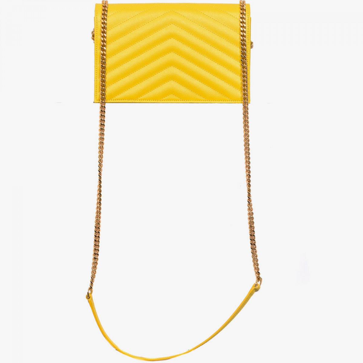 Saint laurent Grain De Poudre Leather Monogram Wallet in Yellow | Lyst