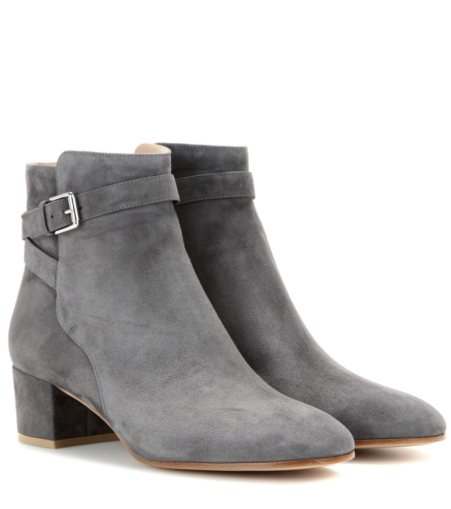 Lyst Gianvito Rossi Suede Ankle Boots in Gray Lyst Gianvito Rossi Suede Ankle Boots in Gray