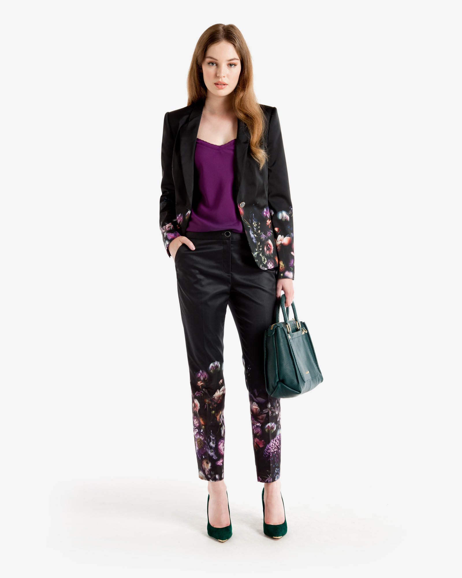 Lyst Ted Baker Shadow Floral Printed Jacket in Black