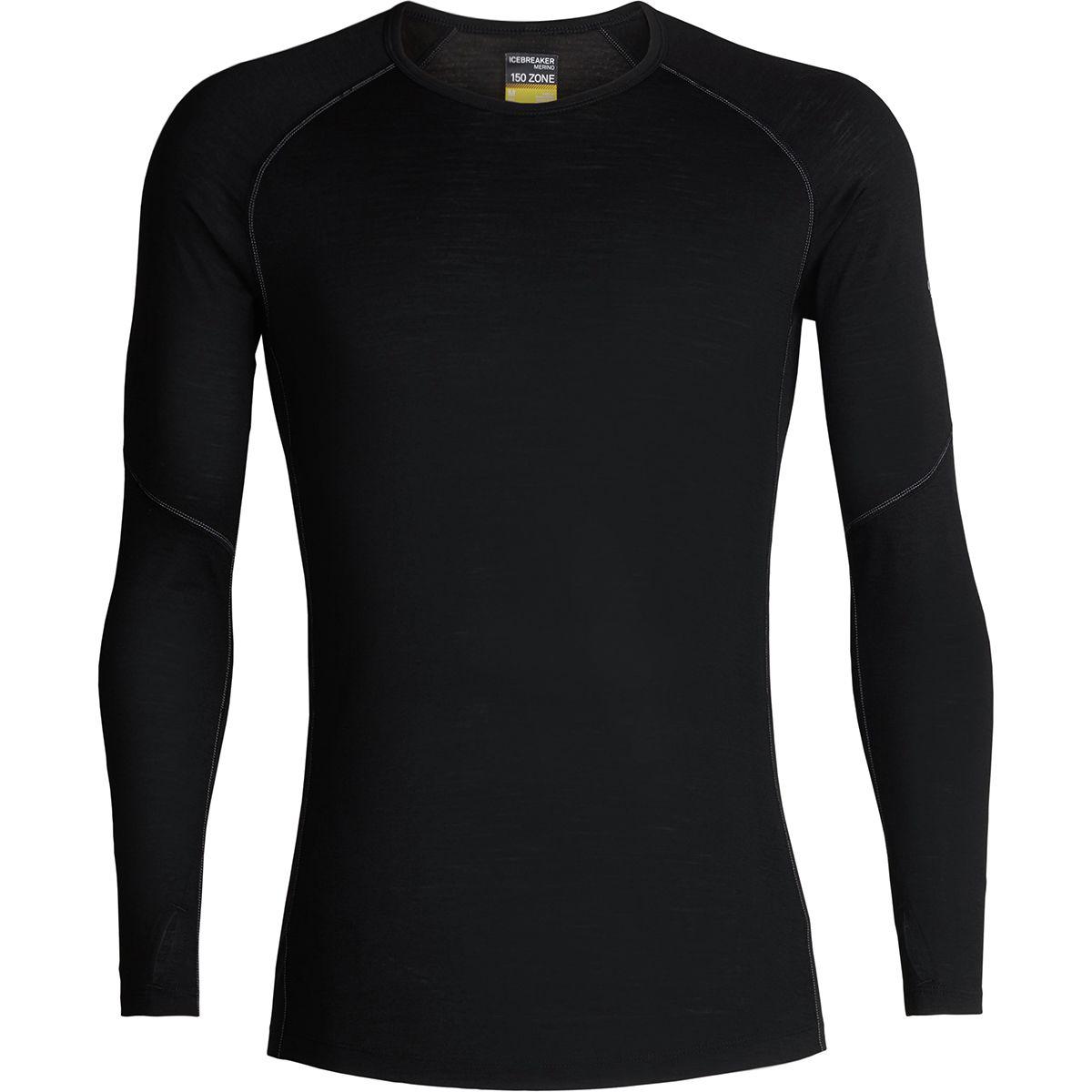 Icebreaker Wool 150 Zone Long-sleeve Crew Shirt in Black for Men - Lyst