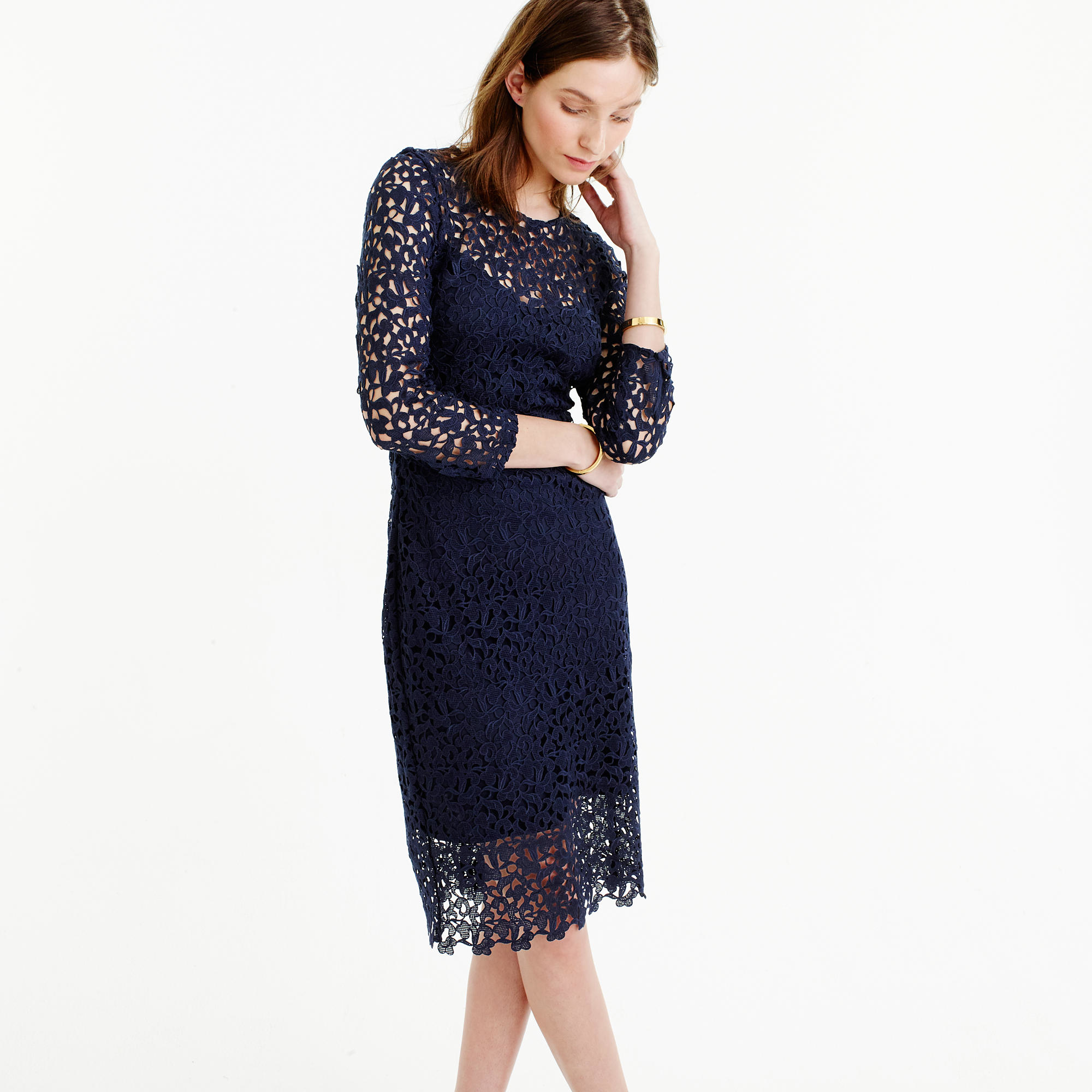 J.crew Collection Lace Sheath Dress in Blue  Lyst