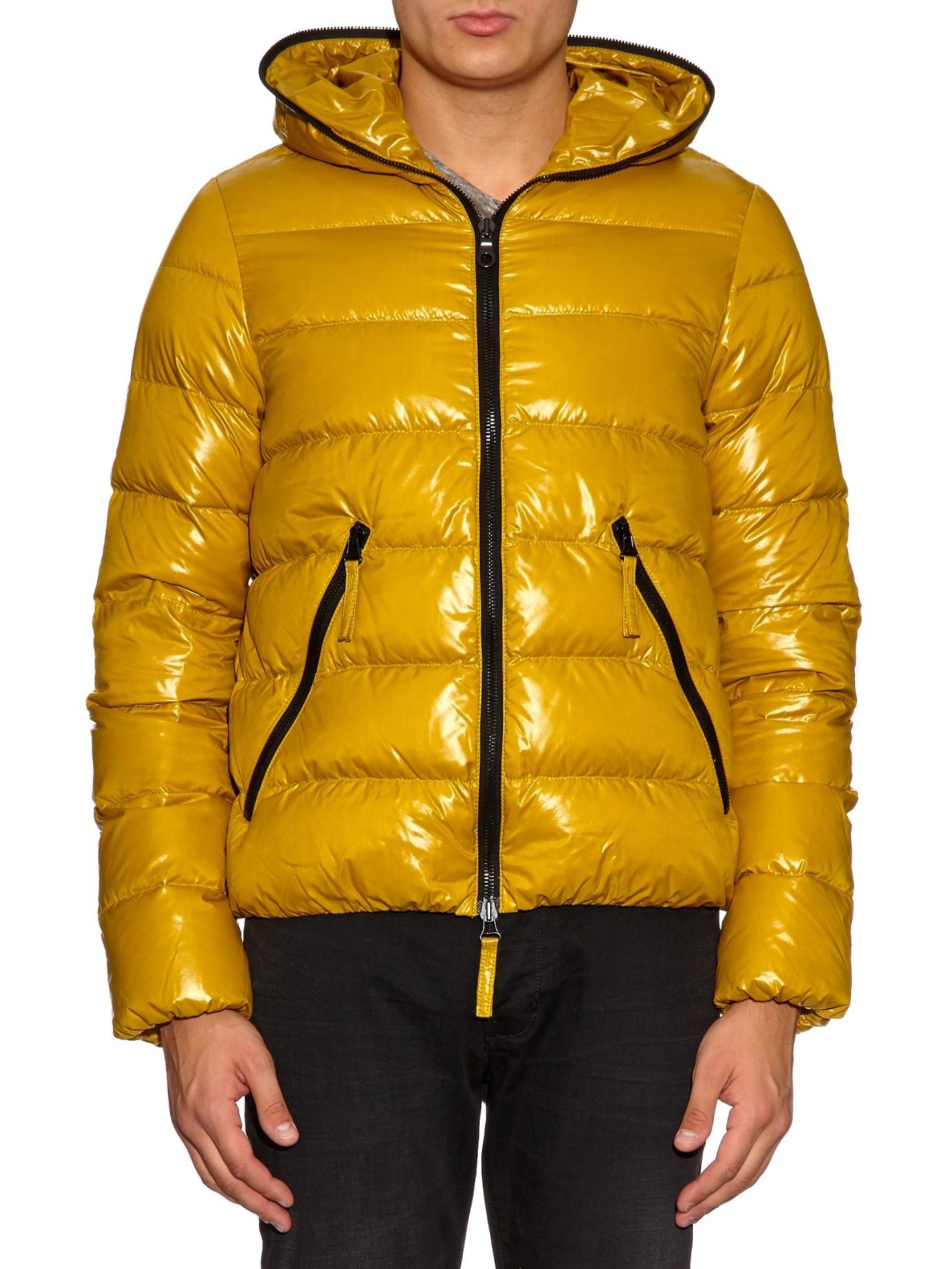 Yellow hooded jacket