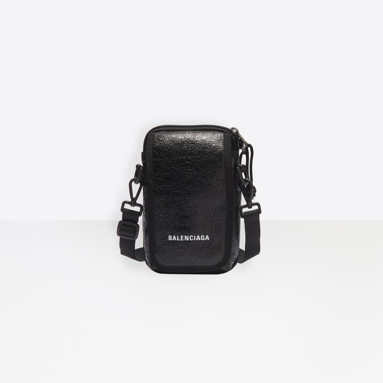 balenciaga mini cash leather crossbody pouch