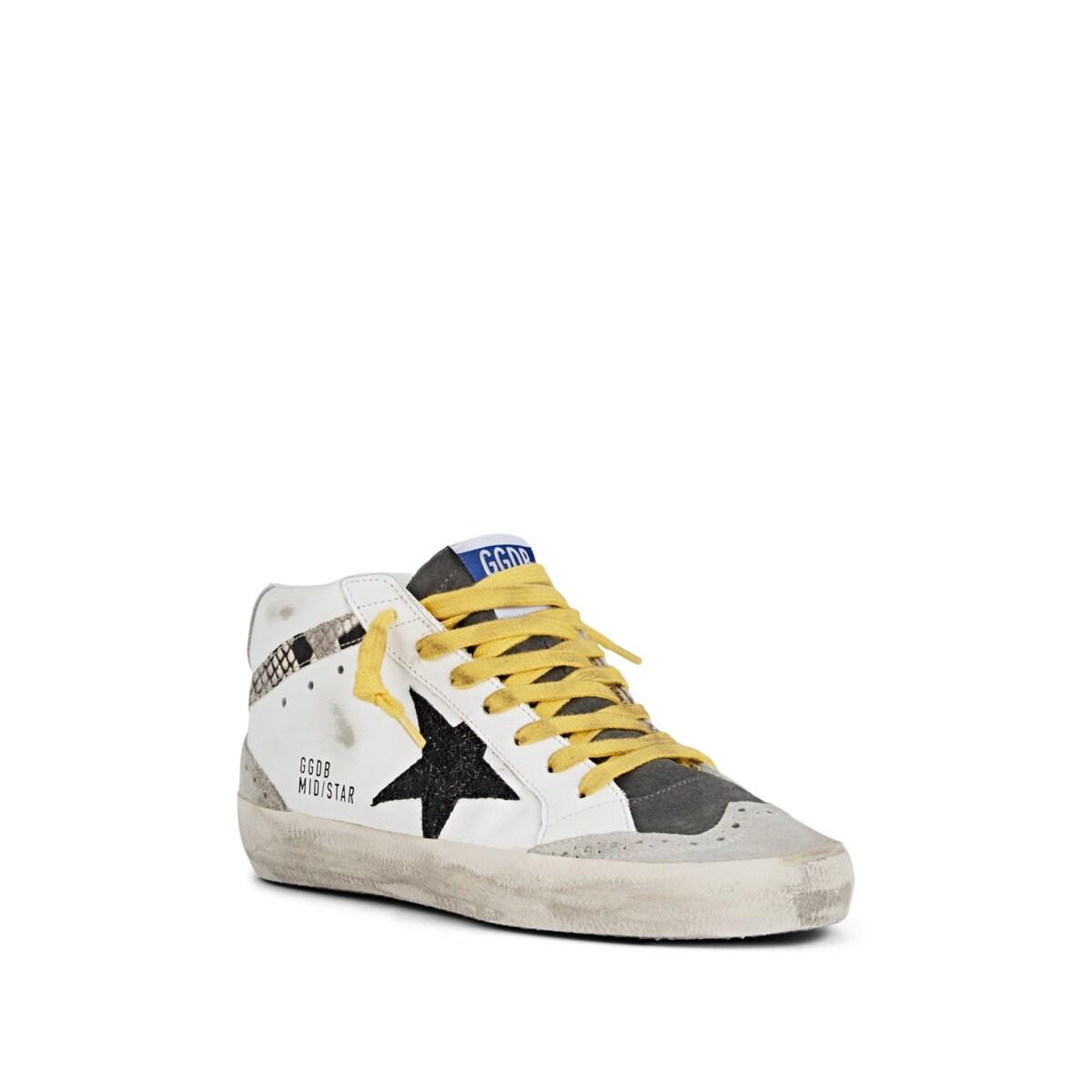 Golden Goose Deluxe Brand Mid Star Leather & Suede Sneakers in White - Lyst