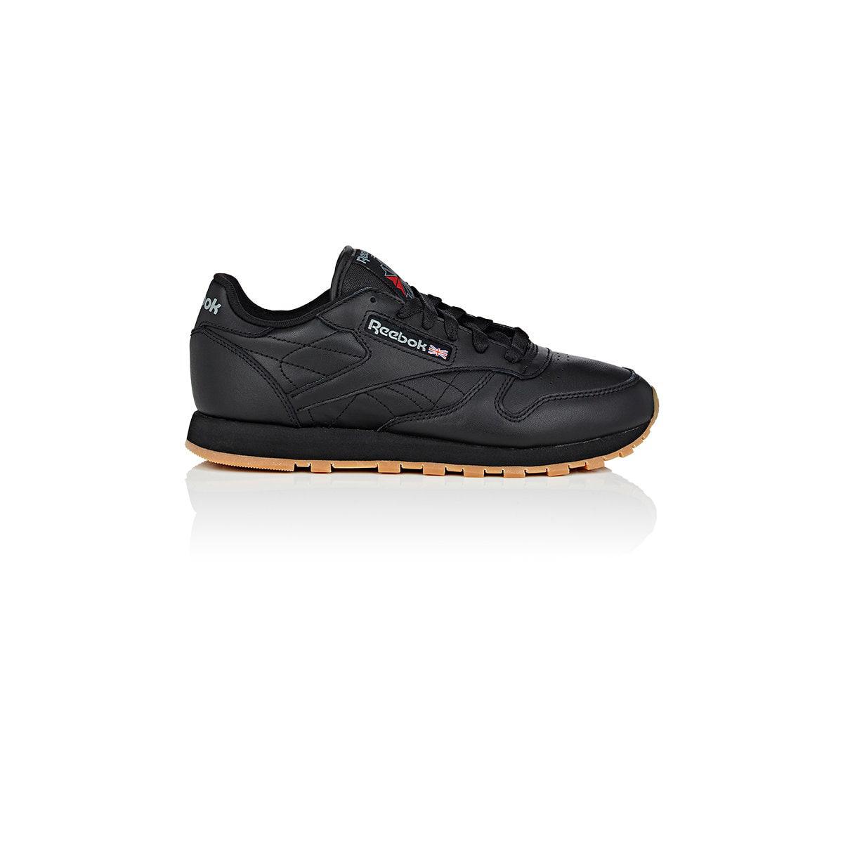 reebok classic leather sneakers in black leather