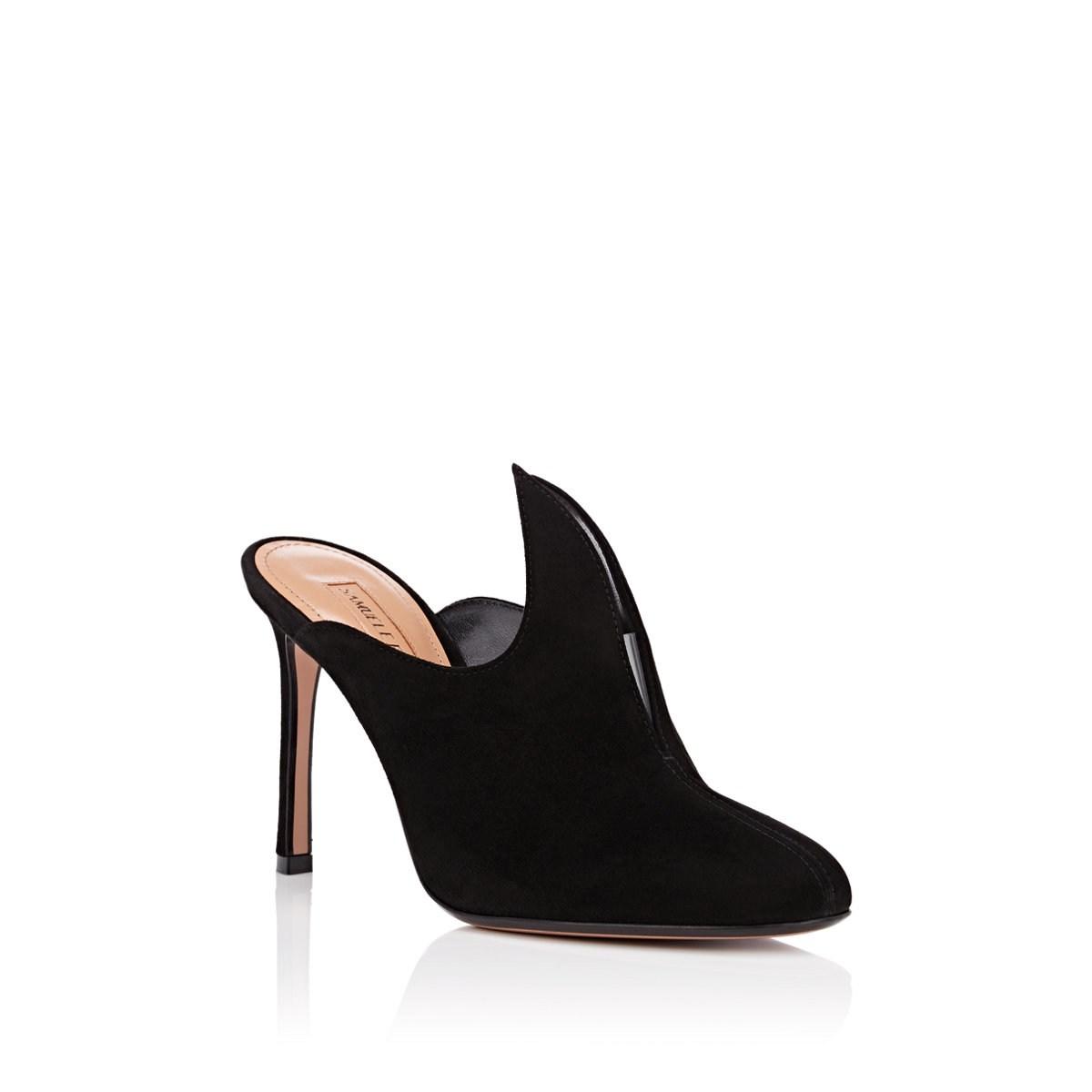 black pvc mules