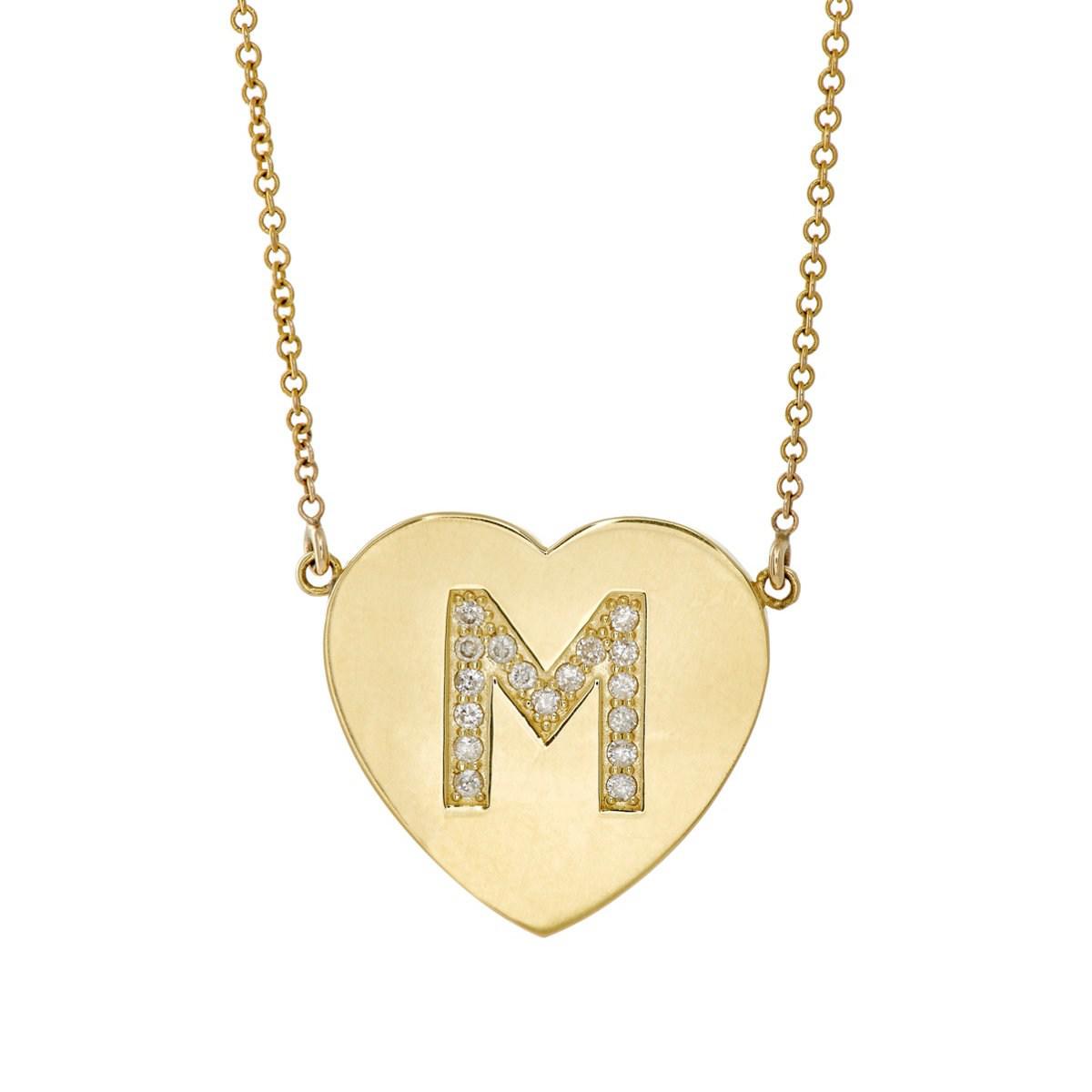 Lyst Jennifer Meyer Initial Heart Pendant Necklace in