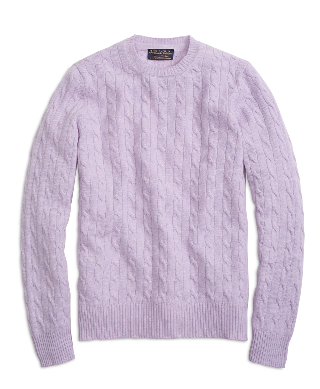 Brooks brothers Cashmere Cable Crewneck Sweater in Purple for Men ...