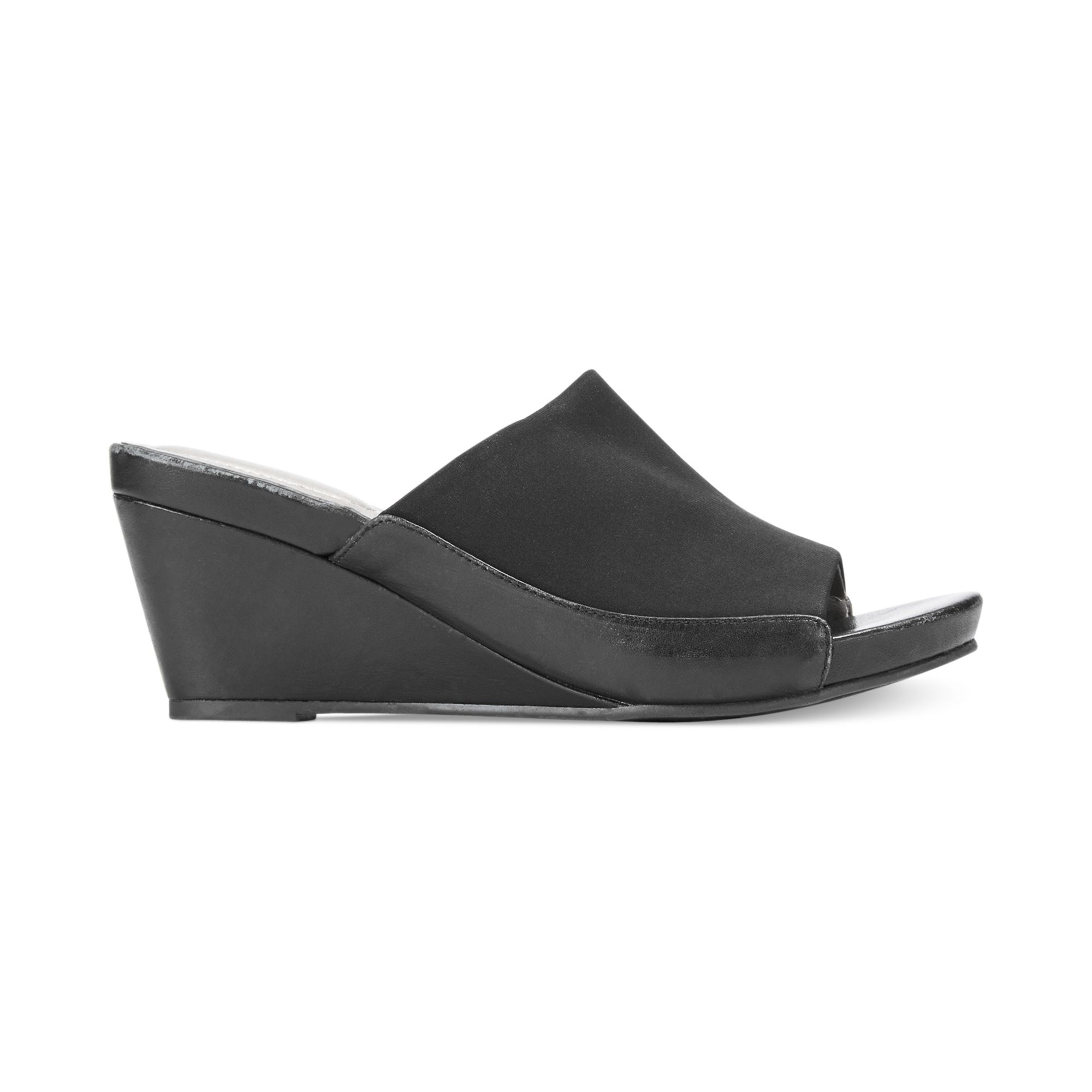 Me Too Hampton Slide Platform Wedge Sandals in Black | Lyst