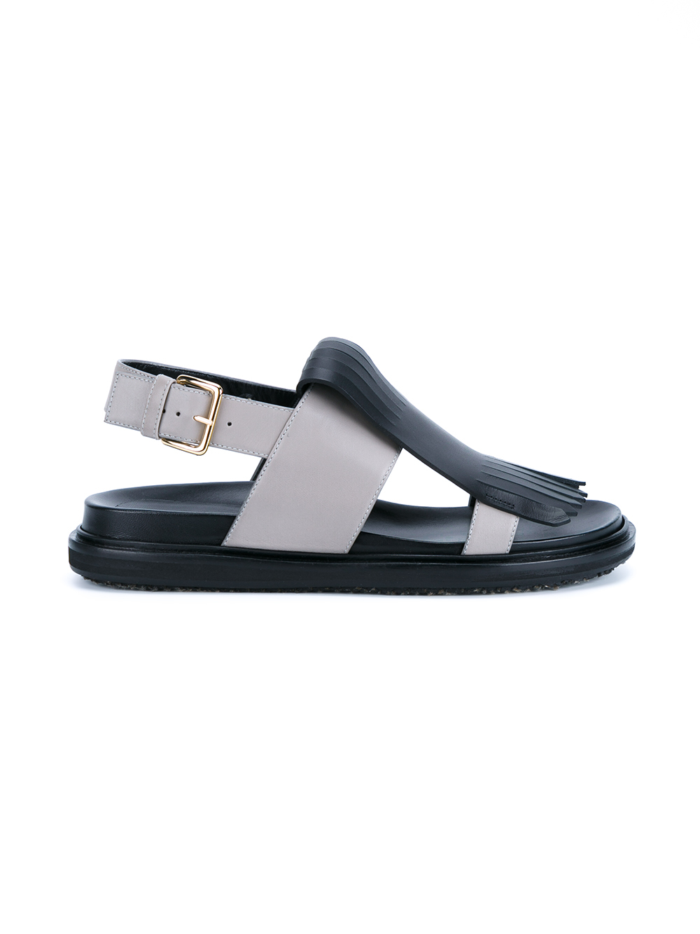 balenciaga Black sandals GREY) Leather for Sandals  black Lyst  in  Fringed Slingback Men slingback (BLACK leather