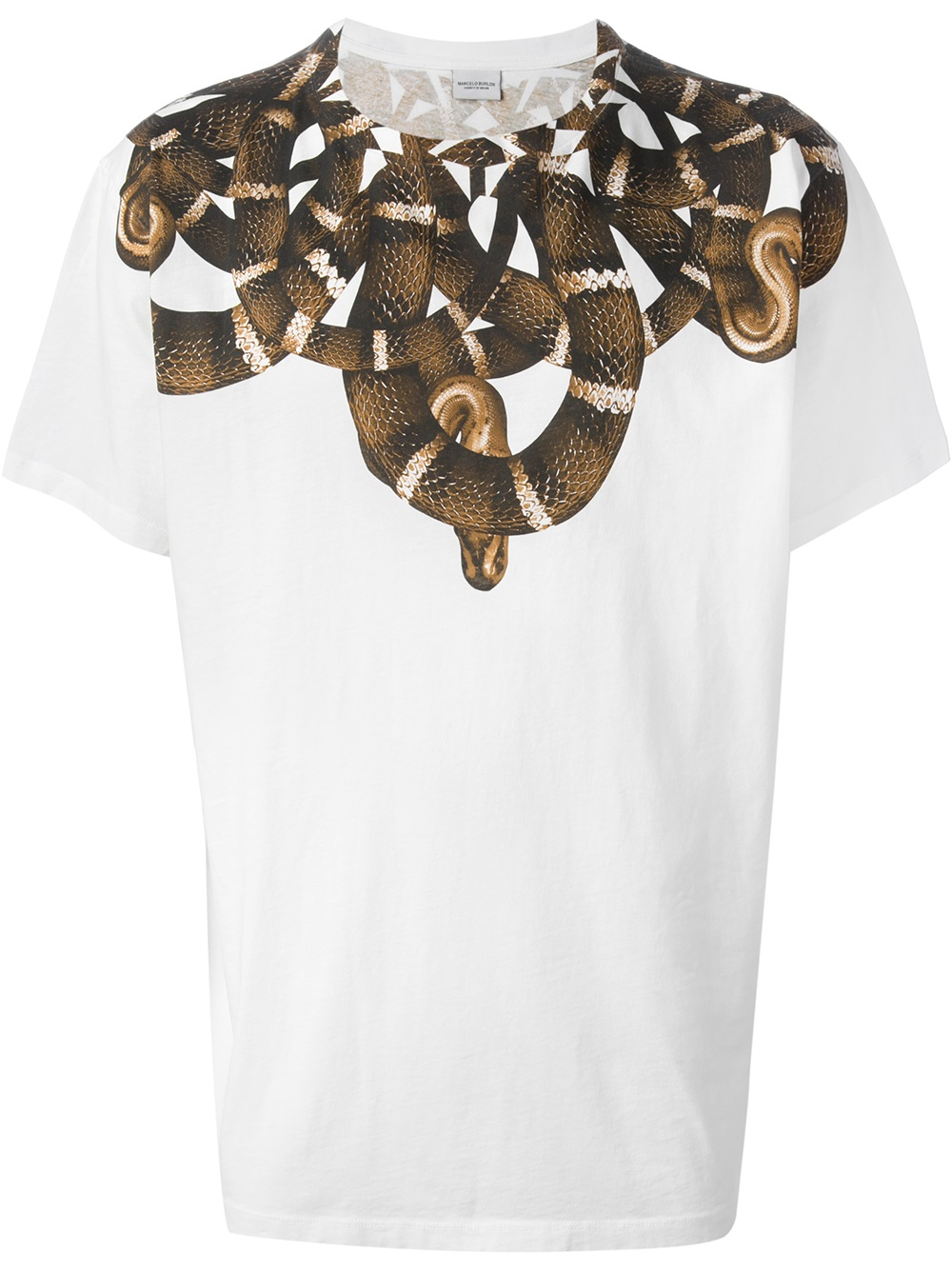 Marcelo burlon Snake Print Tshirt in White for Men | Lyst