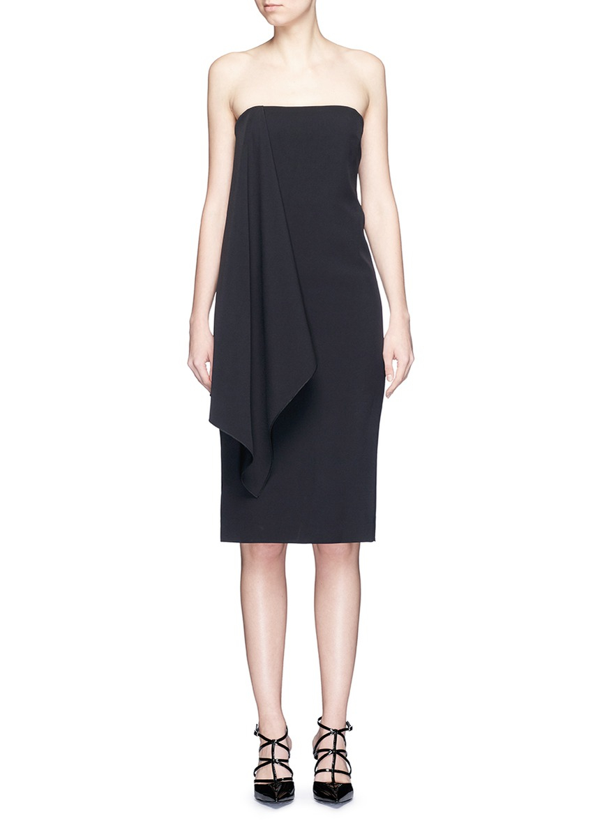 Black Strapless Column Dress