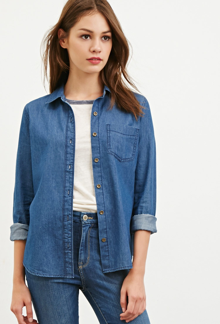 jean shirt for womens forever 21