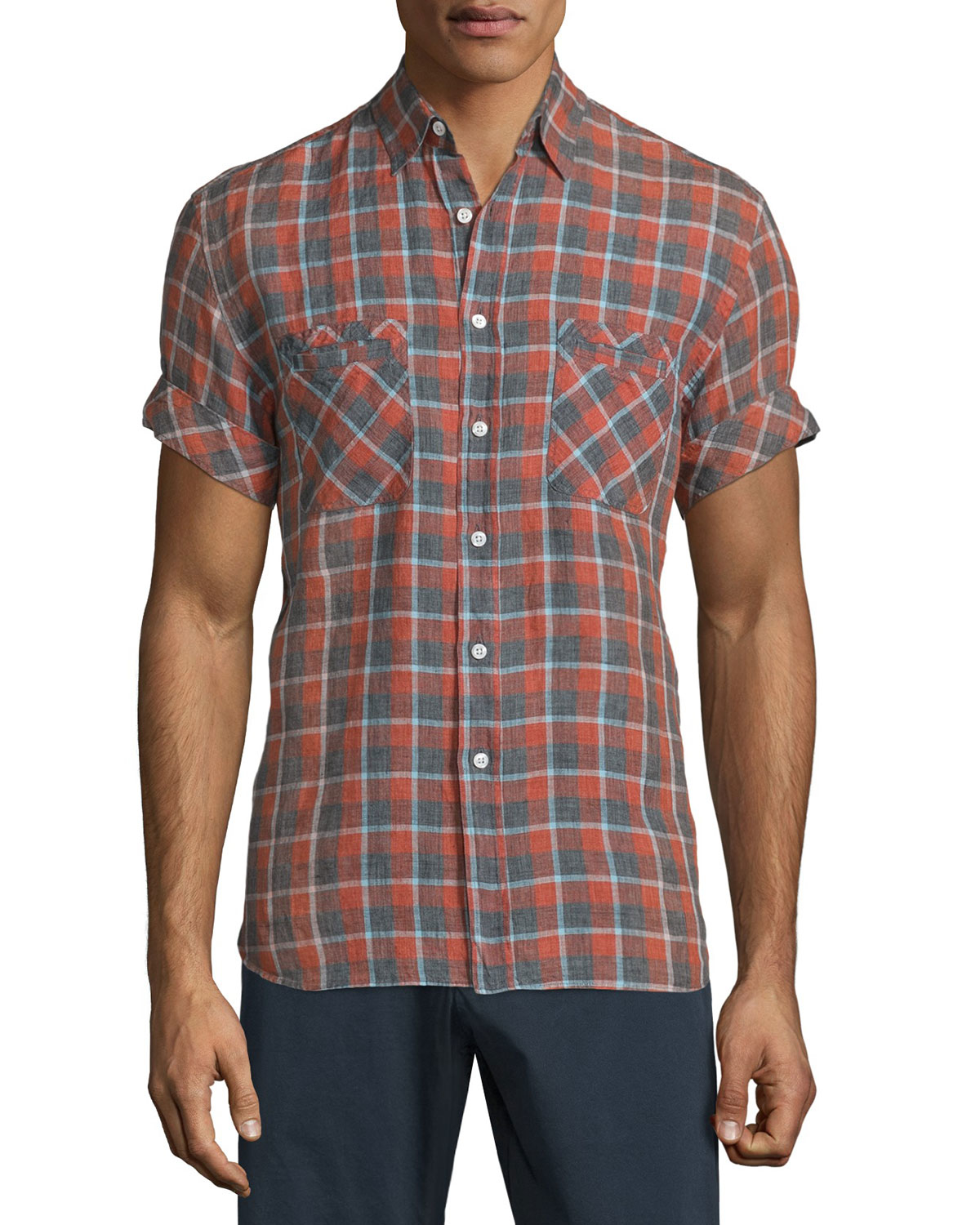 Billy reid Donelson Plaid Short-sleeve Shirt for Men | Lyst