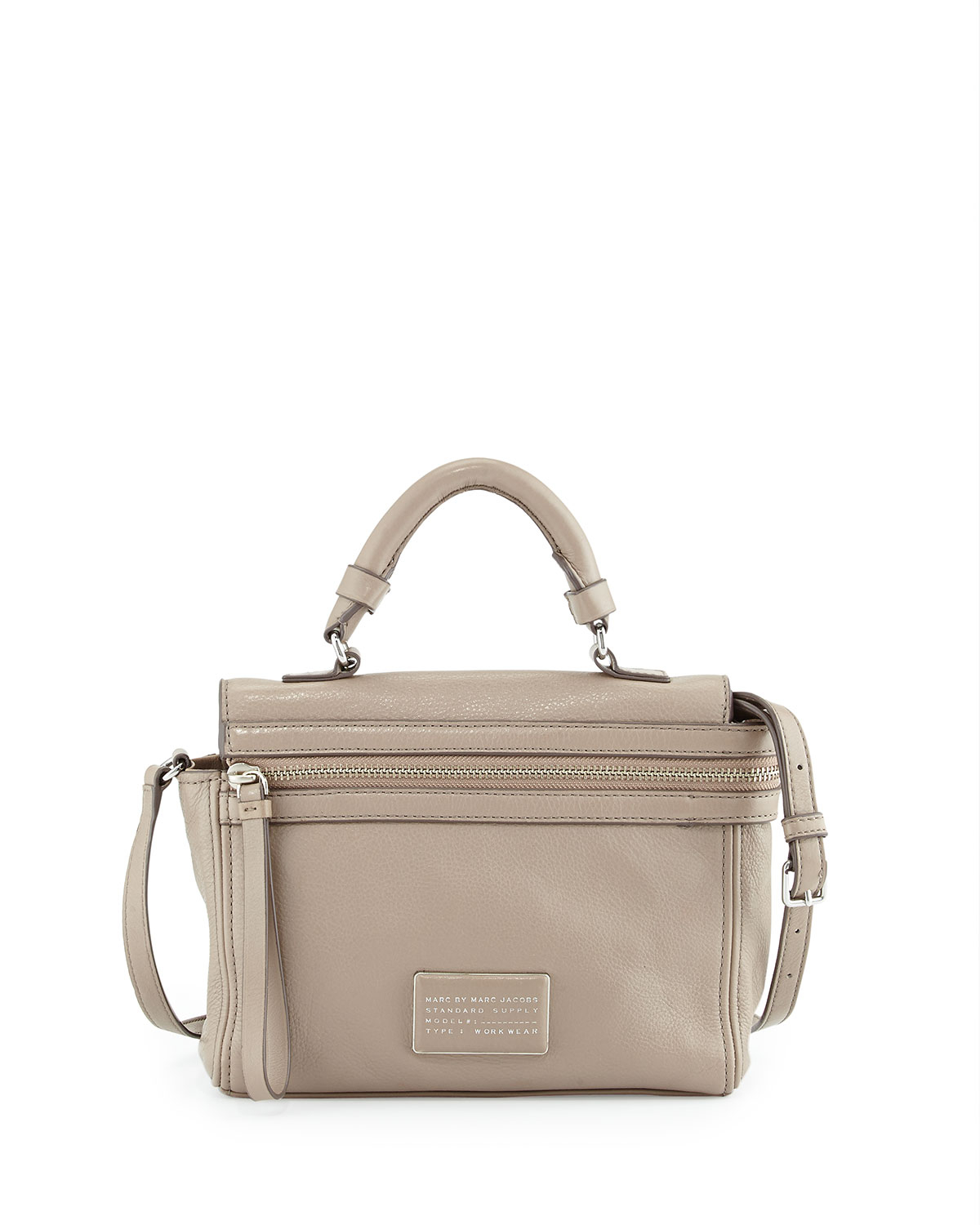Marc by marc jacobs Third Rail Leather Crossbody Bag in Gray (CEMENT) | Lyst