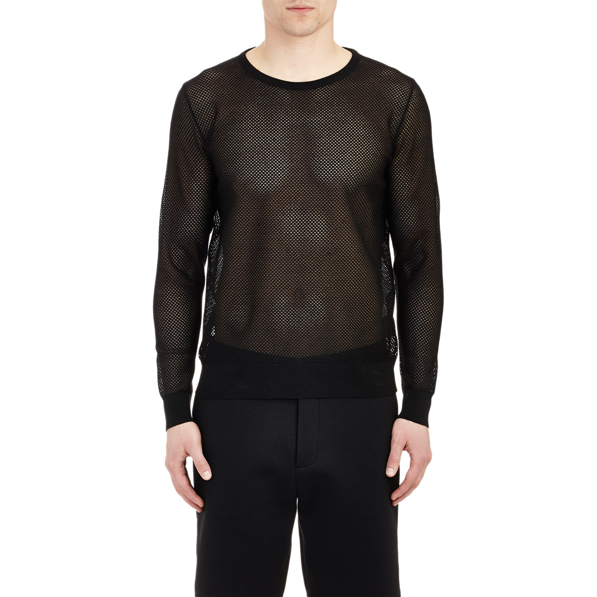 Lyst - Tim Coppens Mesh Sweater in Black for Men