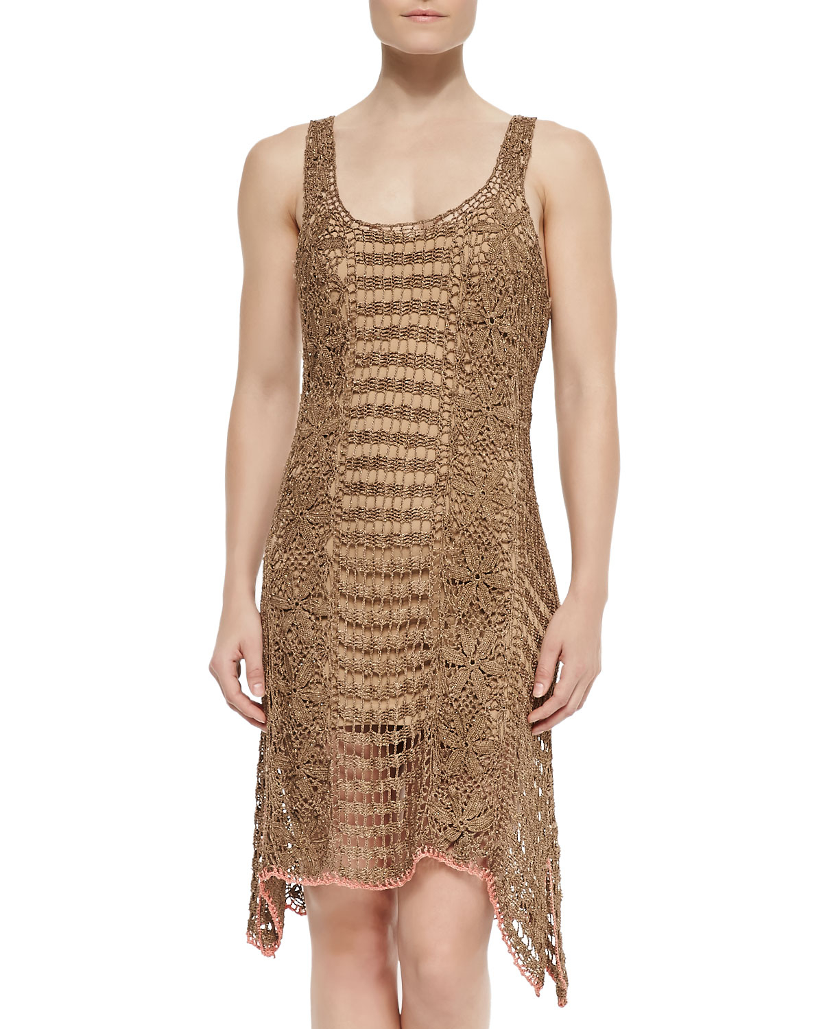 Letarte Sleeveless Crochet Coverup Dress in Metallic Lyst