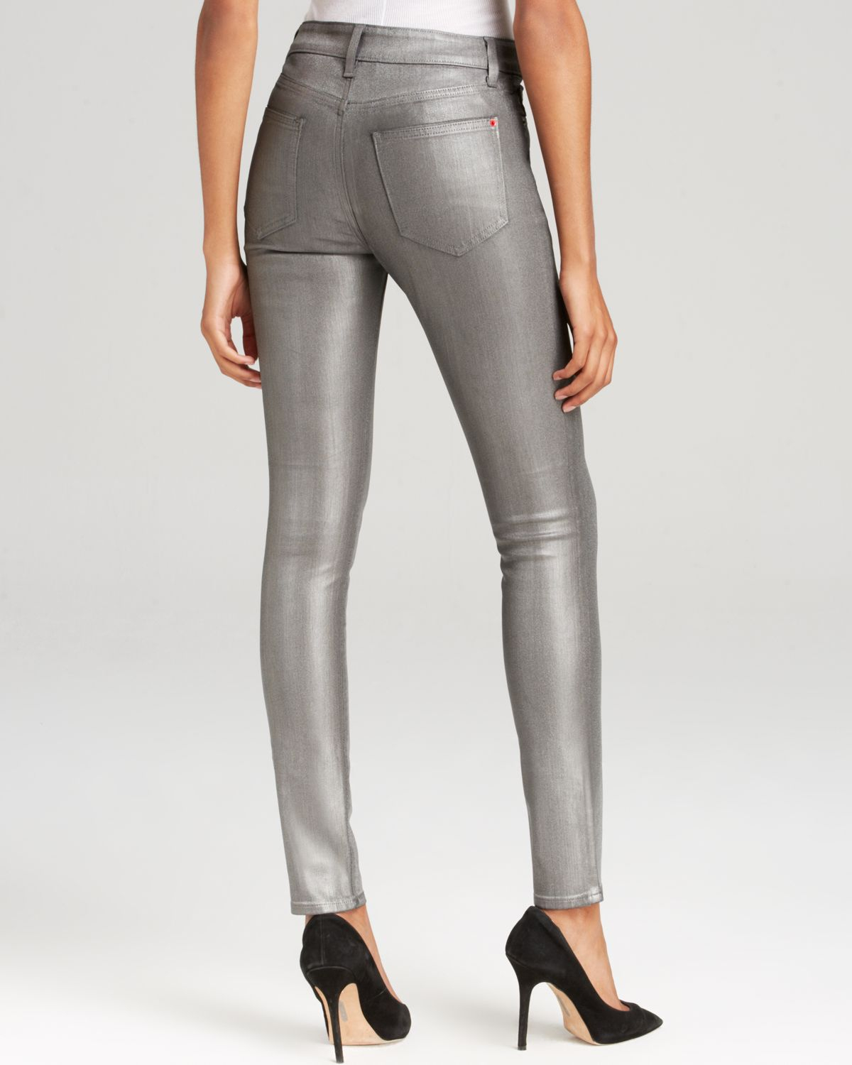 Spanx Spanx® Denim Skinny Jeans In Pewter Wax in Silver (Pewter Wax) | Lyst