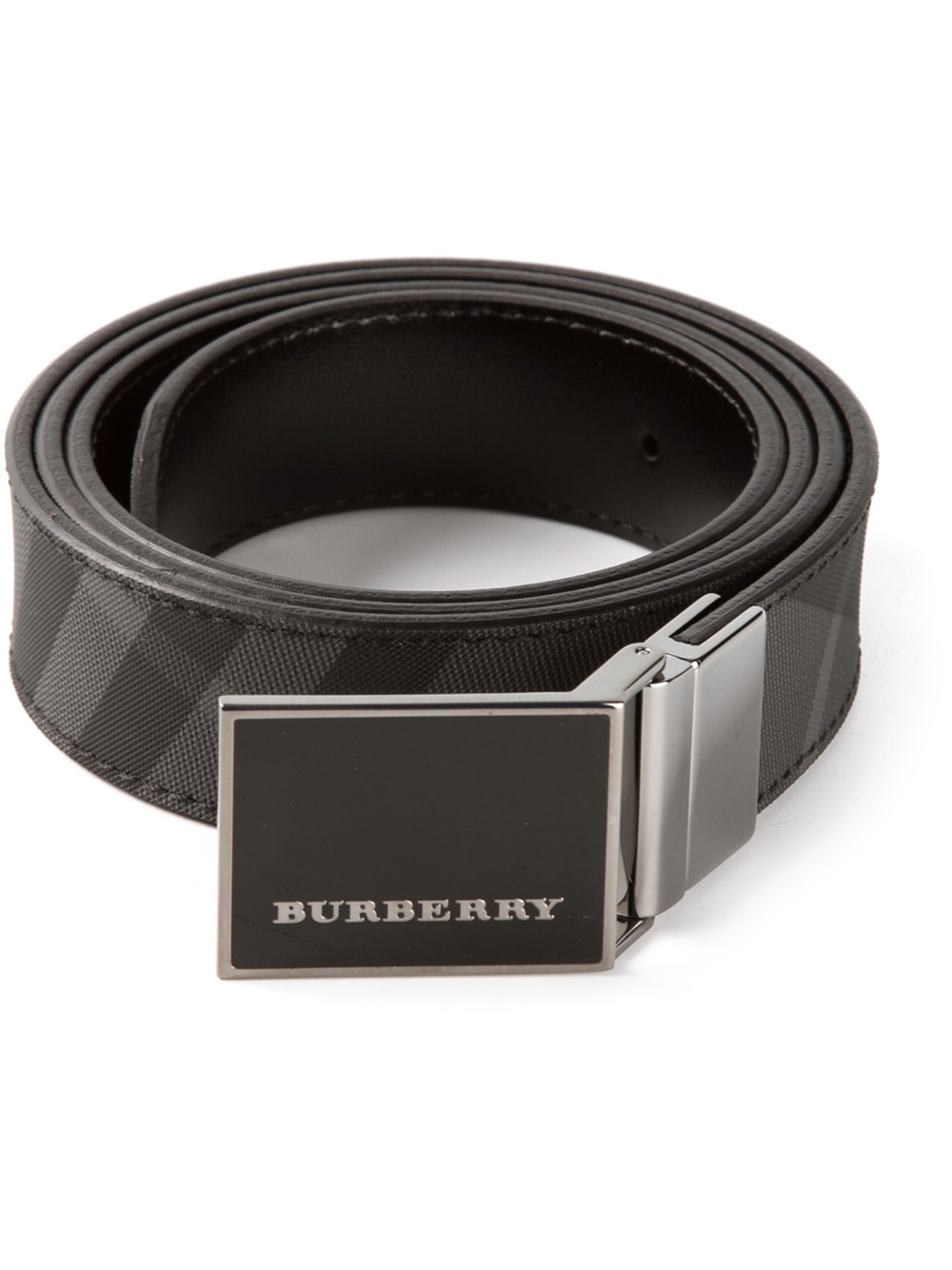 Lyst - Burberry Beat Check Belt In Black For Men