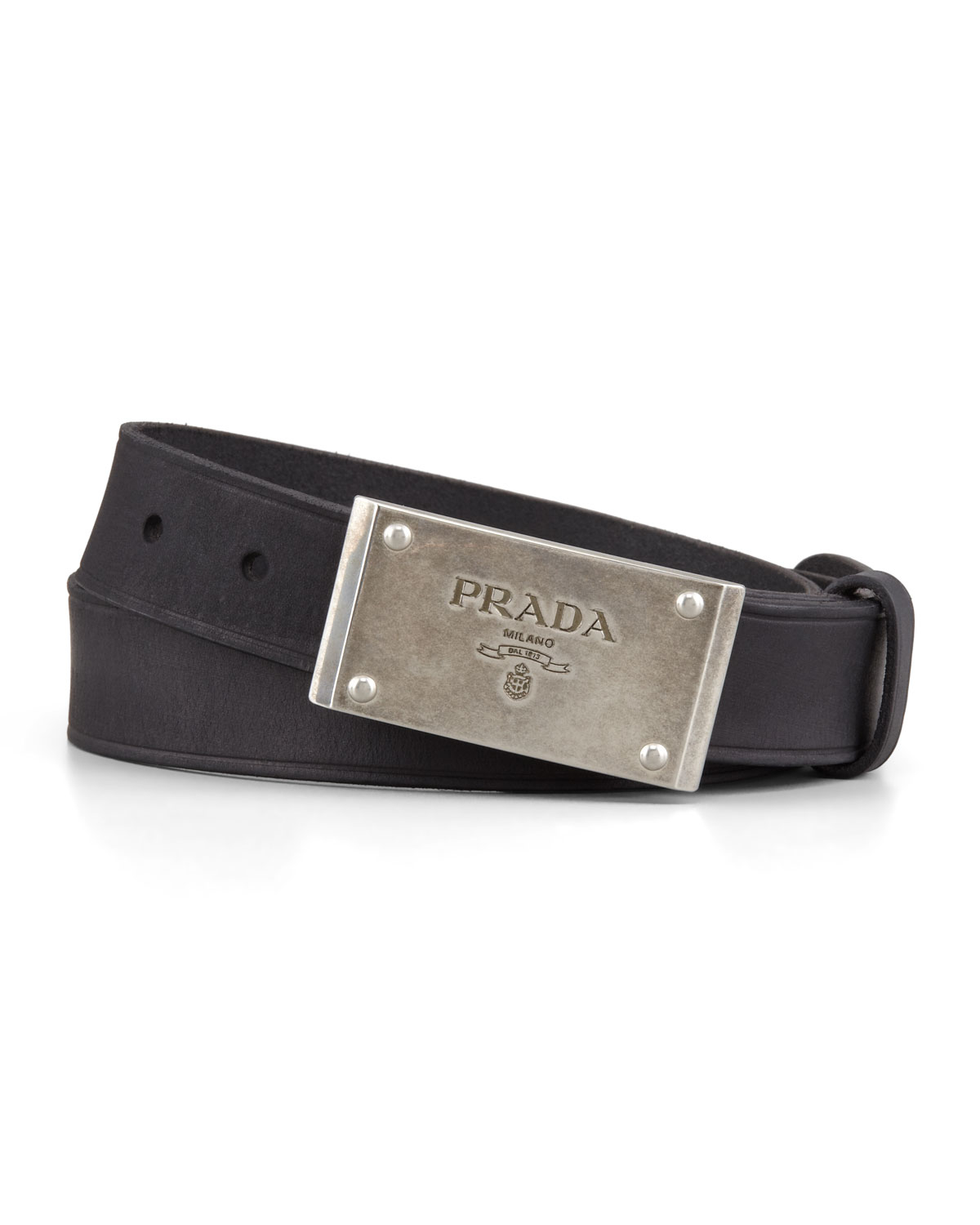 Prada Logoplaque Leather Belt in Brown for Men (80/32) | Lyst  